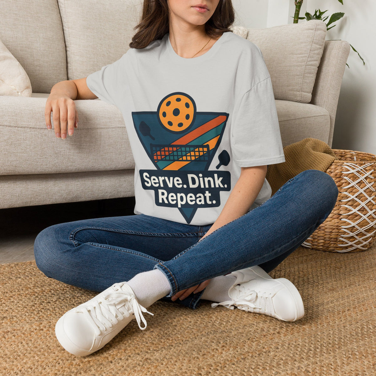 Pickleball T-Shirt — Retro Paddle & Ball Design with “Serve. Dink. Repeat.” Slogan - Trending Now - August 2026