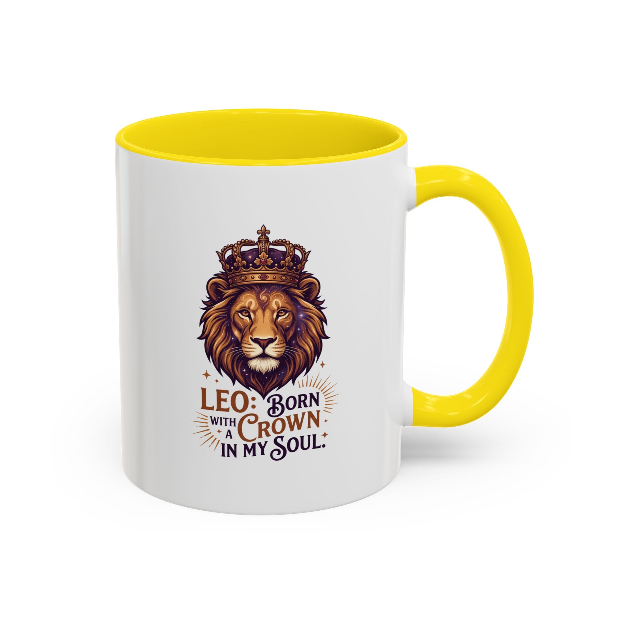 Leo Zodiac Coffee Mug — "Born with a Crown in My Soul" Lion Design