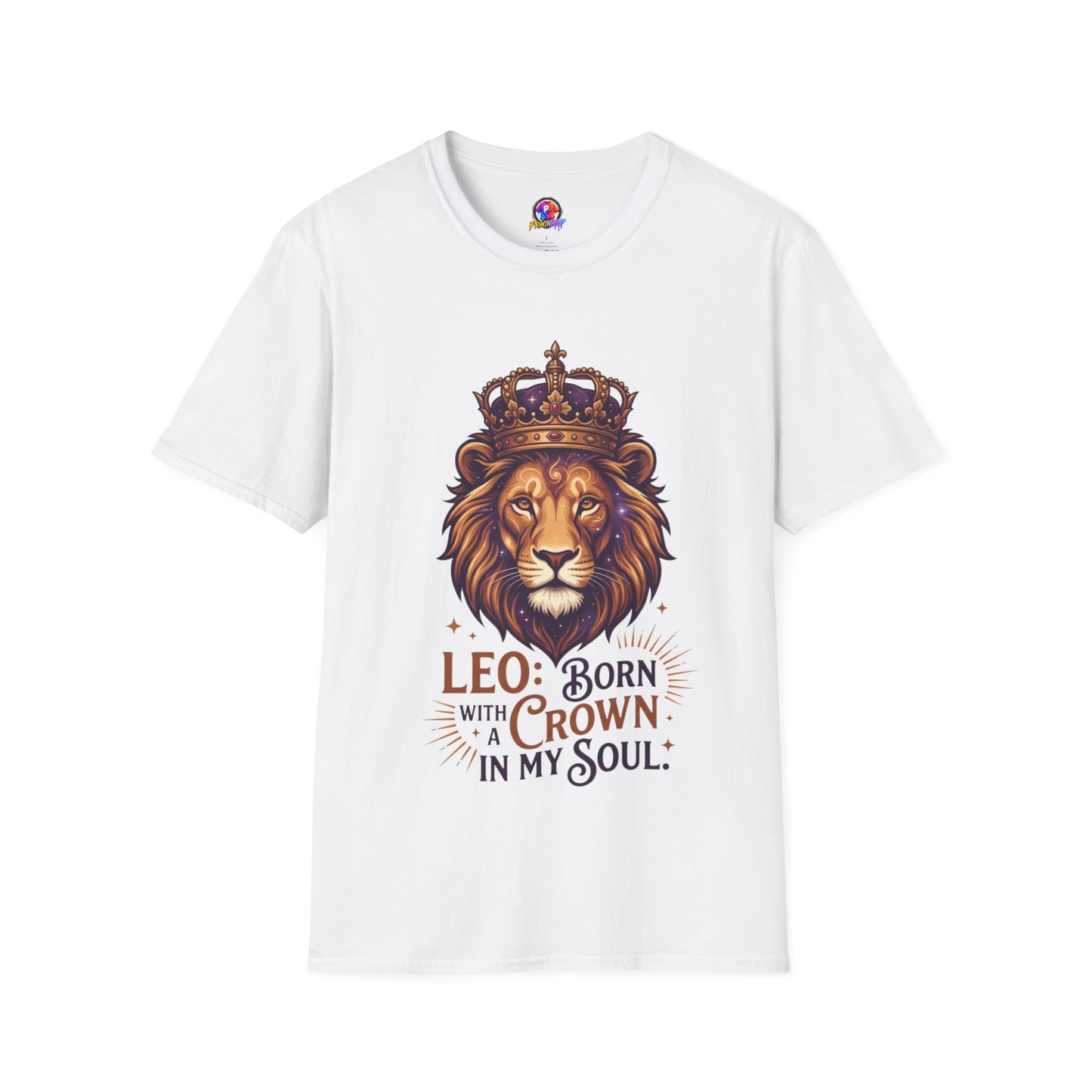 Leo Lion T-Shirt — "Born with a Crown in My Soul" Zodiac Graphic Tee