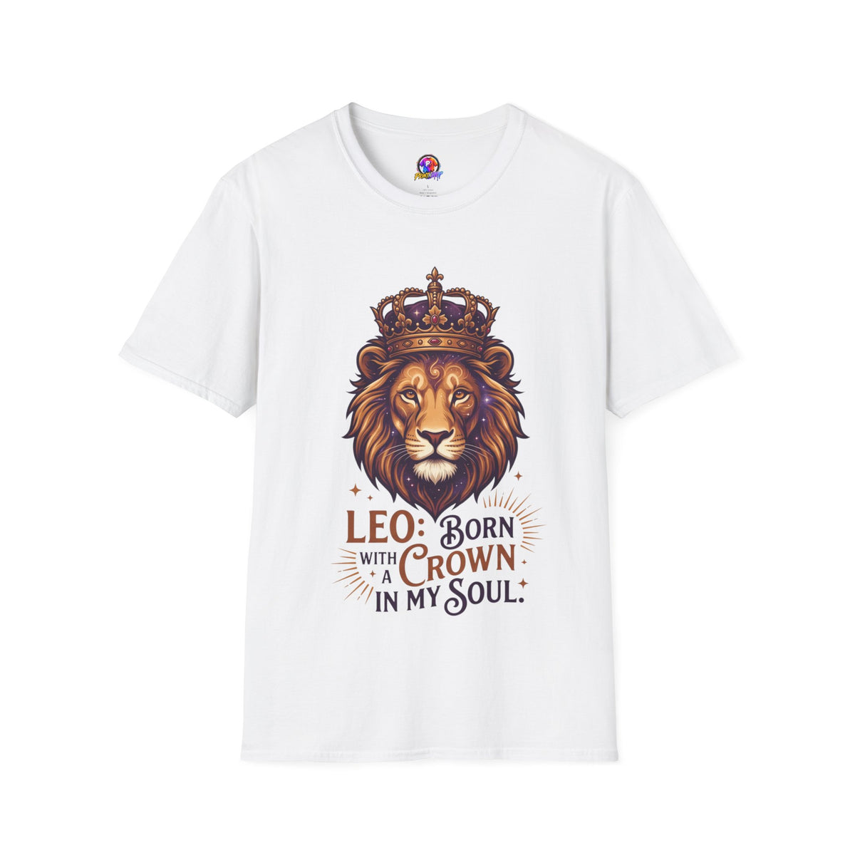 Leo Zodiac Lion T-Shirt — "Born with a Crown in My Soul" Zodiac Graphic Tee
