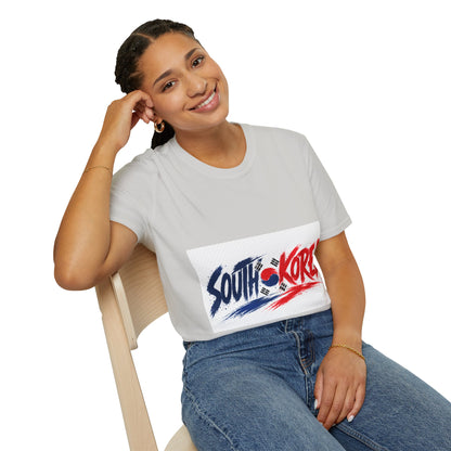 South Korea Flag Brushstroke T-Shirt — Patriotic Korean Travel Tee