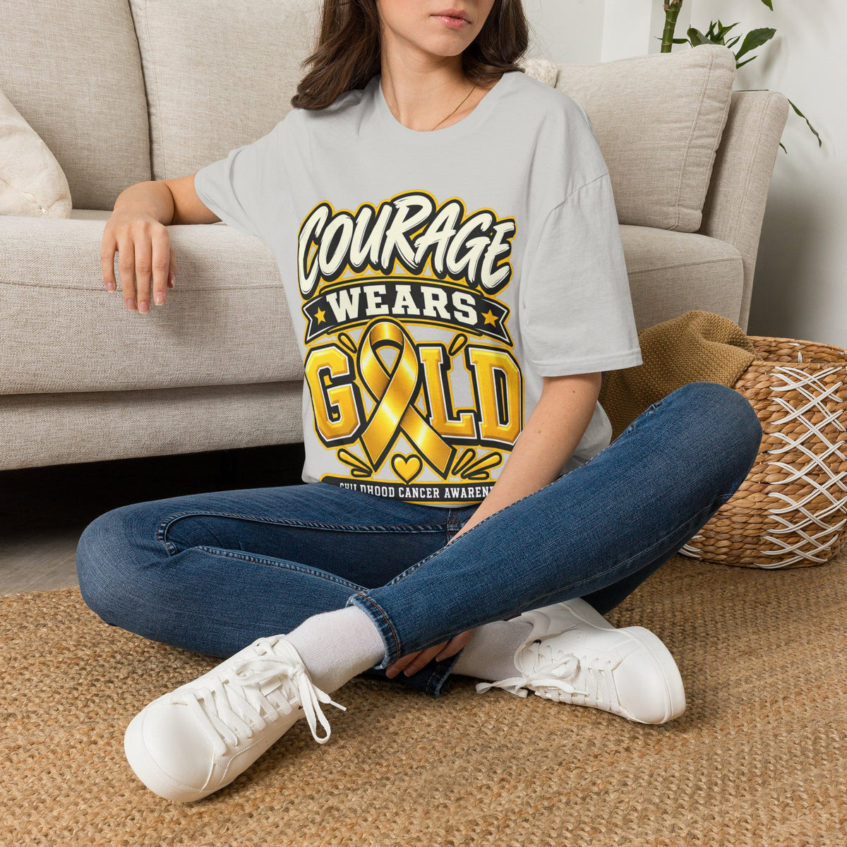 Childhood Cancer Awareness T-Shirt — "Courage Wears Gold"
