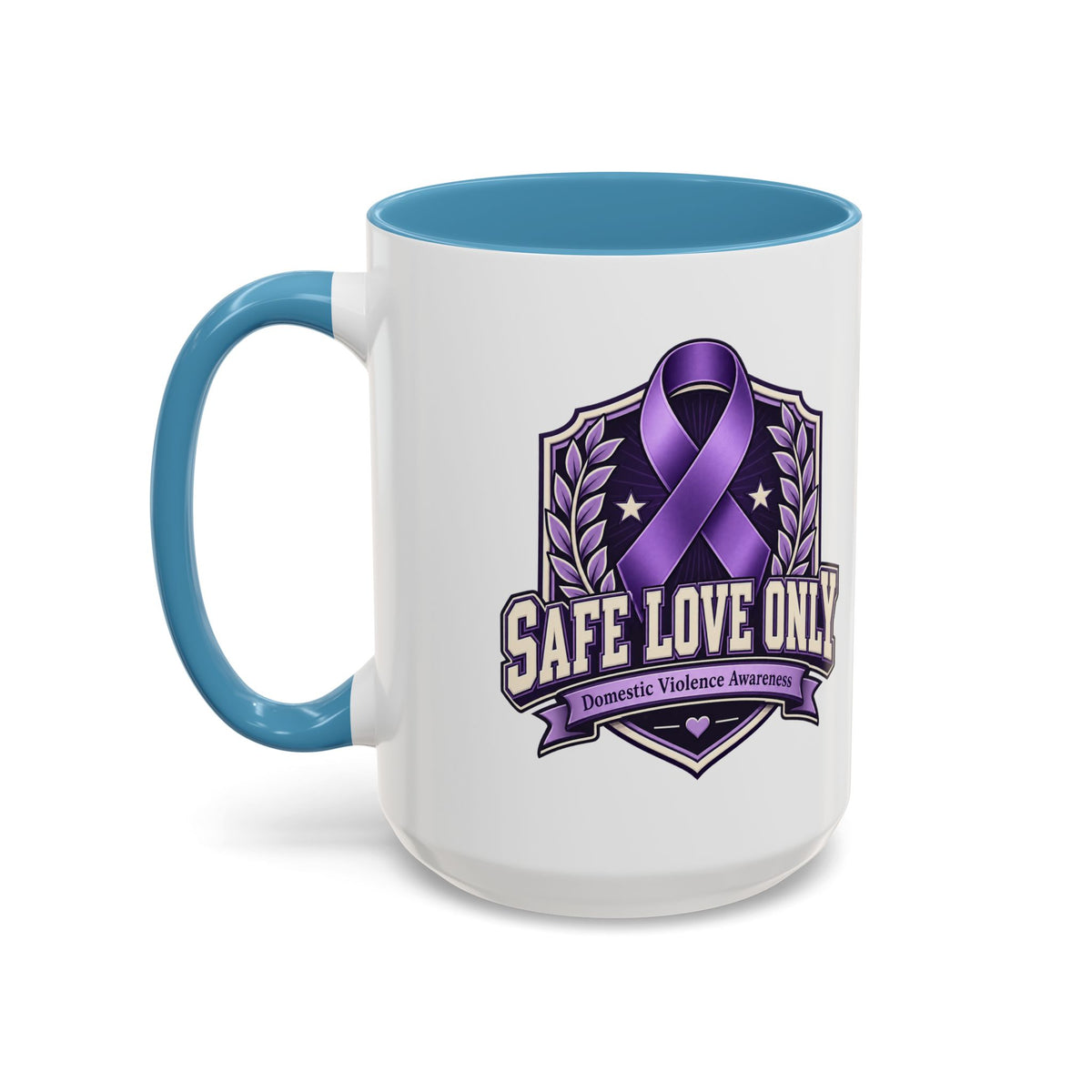 Coffee Mug — "Safe Love Only" Domestic Violence Awareness (Purple Ribbon)
