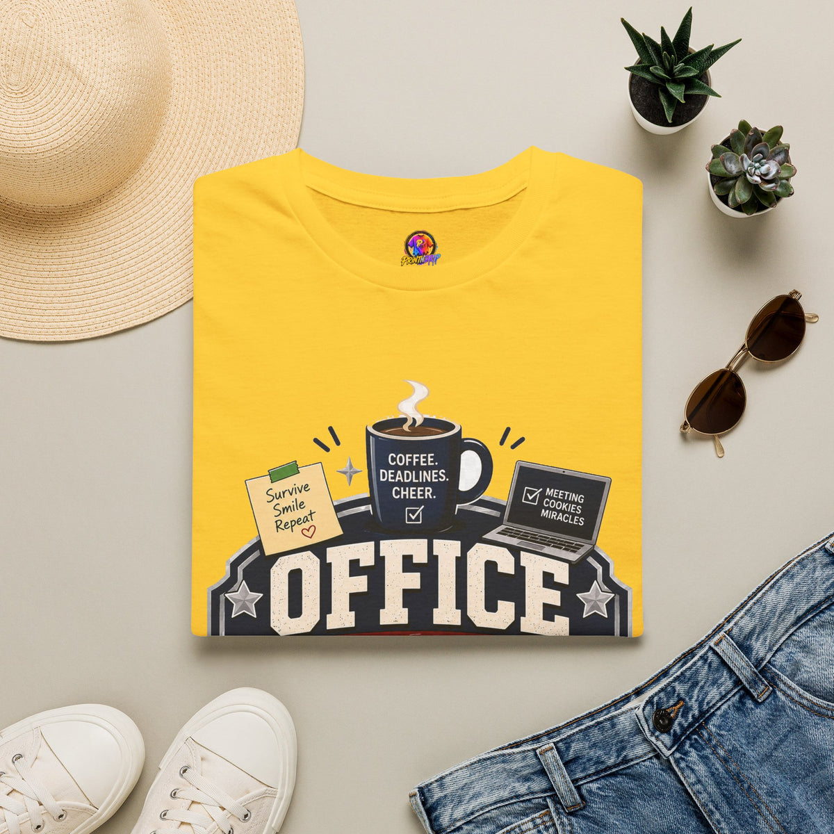 Office Holiday Survivor T-Shirt — Coffee, Deadlines & Cheer Work Shirt