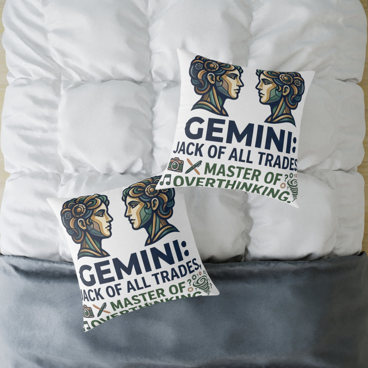Gemini Zodiac Jack Of All Trades Square Poly Canvas Pillow