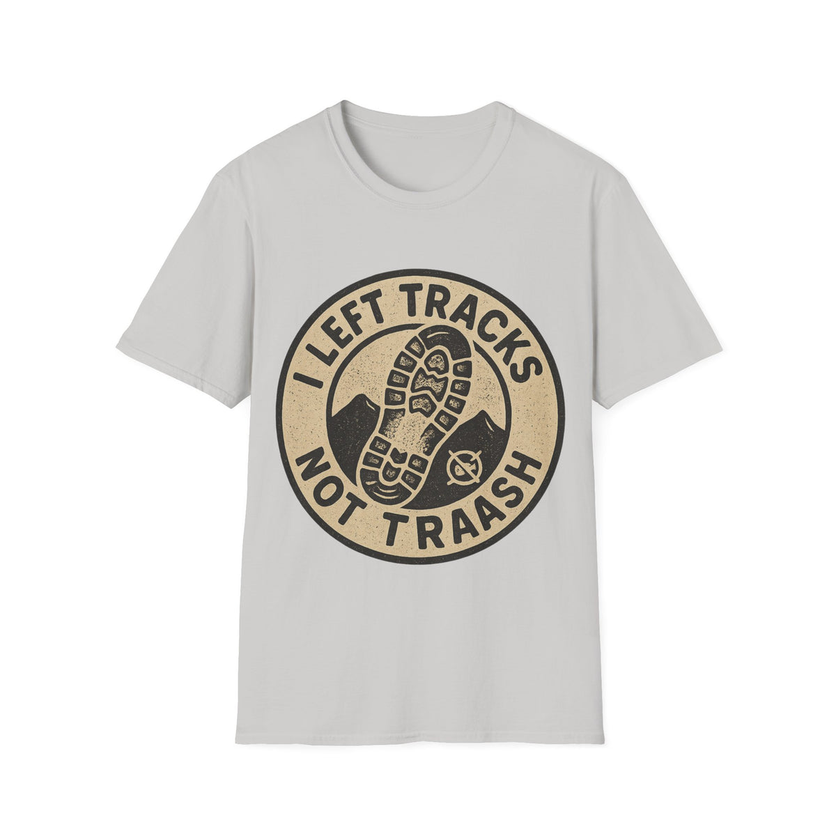 Left Tracks Not Trash Vintage Badge T-Shirt, Retro Leave No Trace Hiking Tee - Trending Now - September 2026
