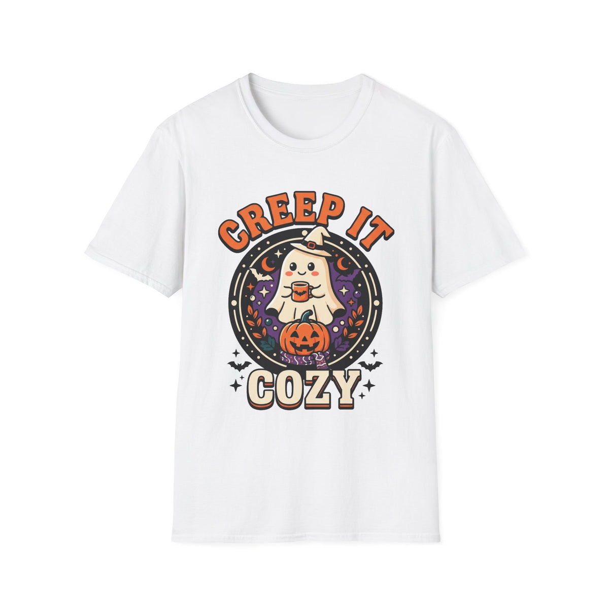 Creep It Cozy T-Shirt — Cute Spooky Ghost Graphic Tee for Halloween & Fall - Trending Now - August 2026