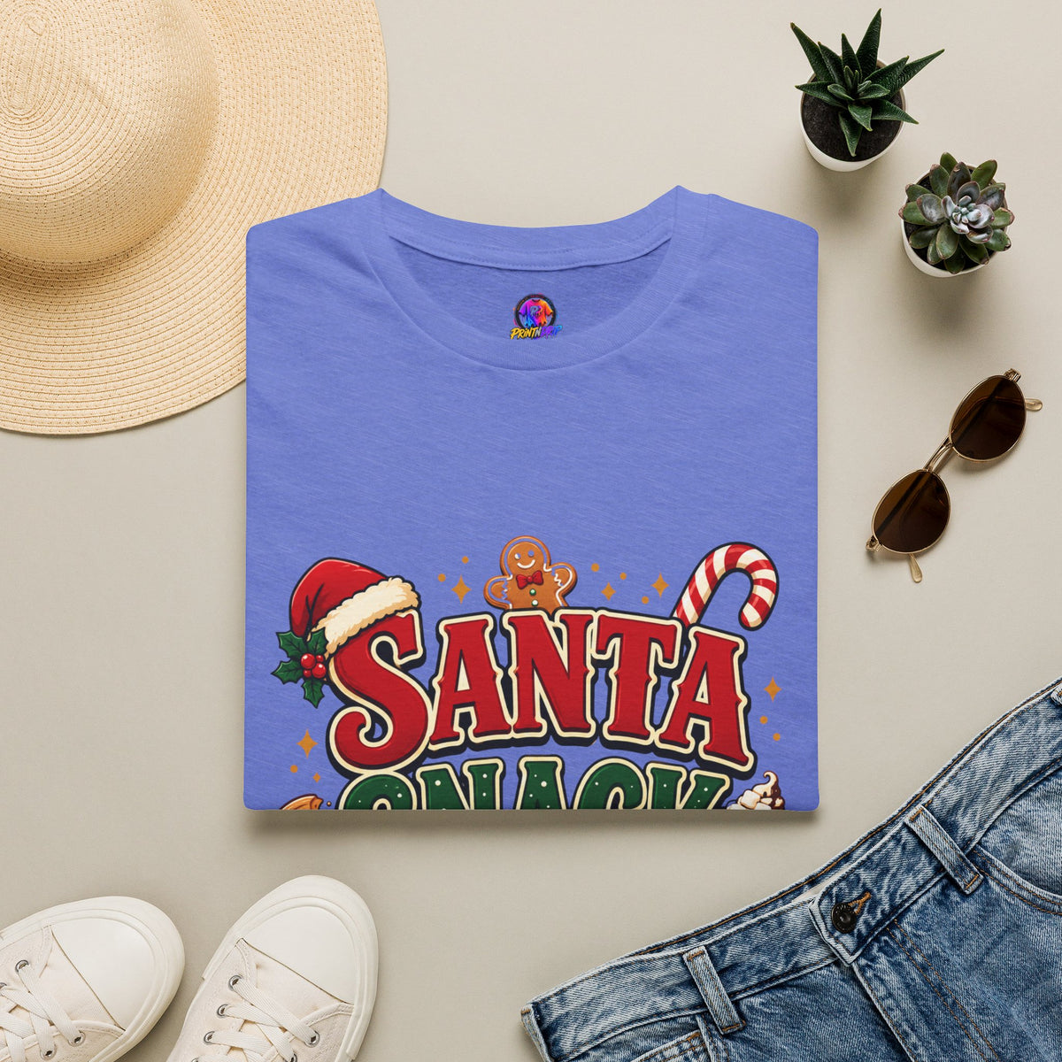 Santa Snack Crew T-Shirt — Christmas Cookie Holiday Tee