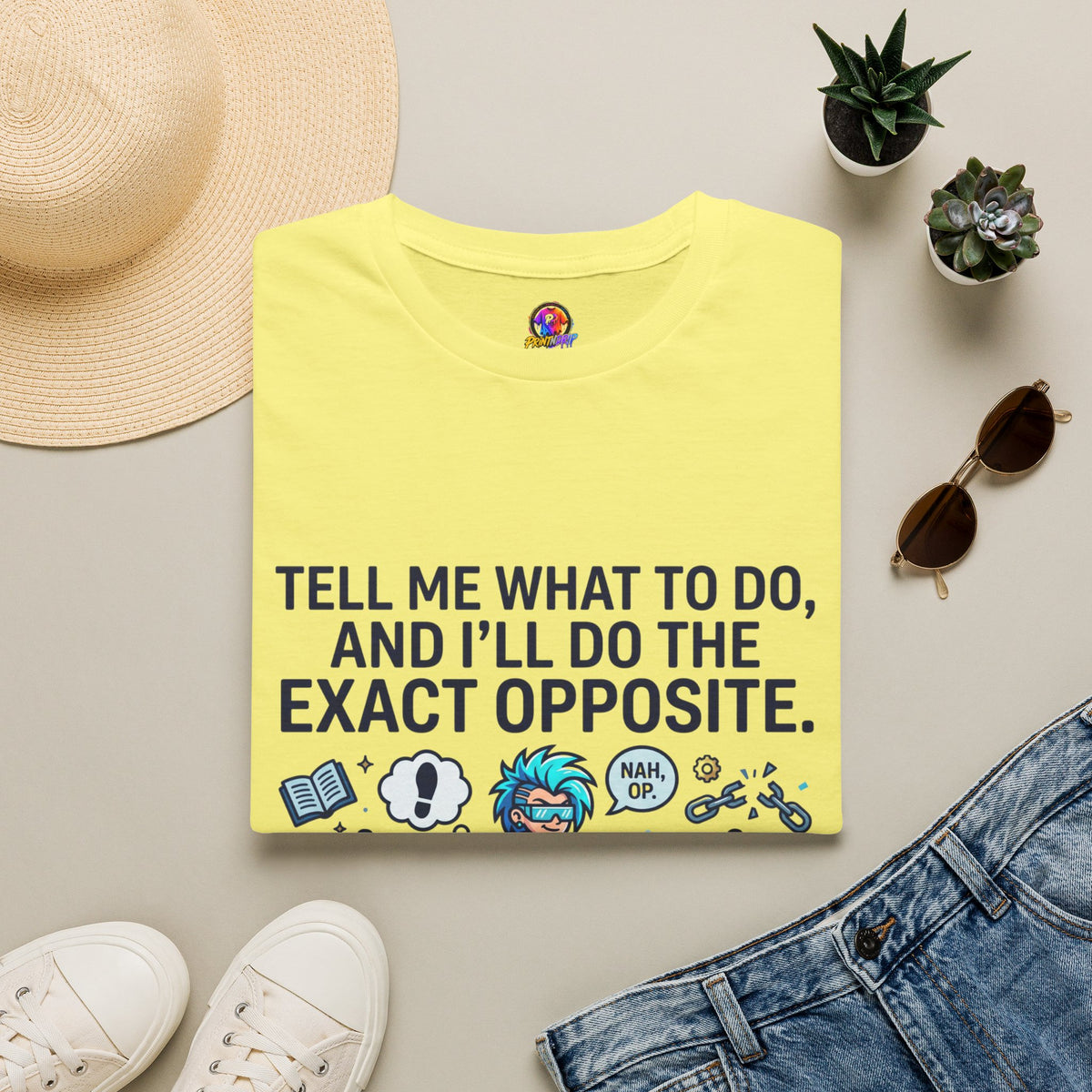 Aquarius T-Shirt — “Tell Me What To Do, And I’ll Do The Exact Opposite” Funny Rebellious Tee (Aquarius)