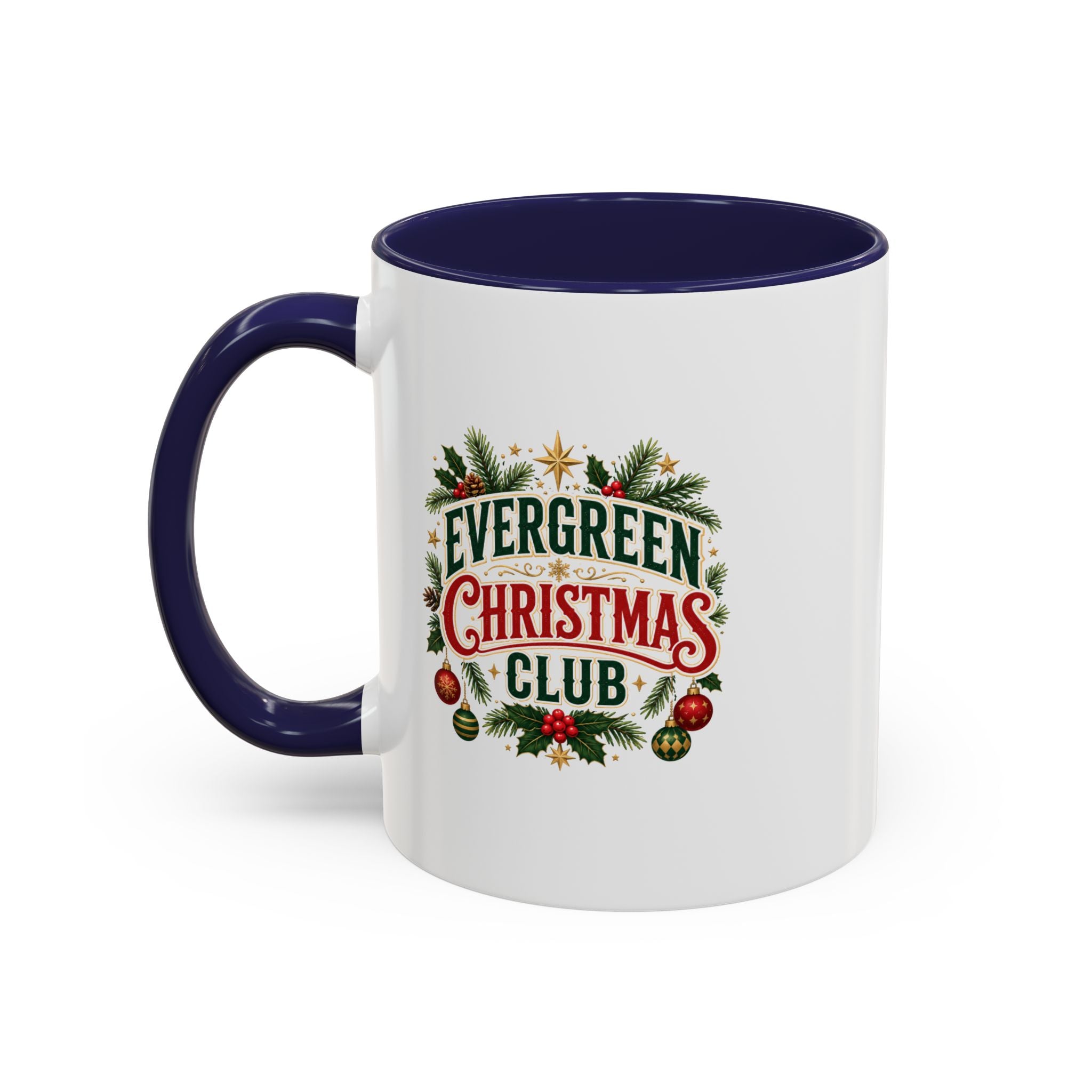 Evergreen Christmas Club Accent Coffee Mug – Festive Holiday Tea & Coffee Cup