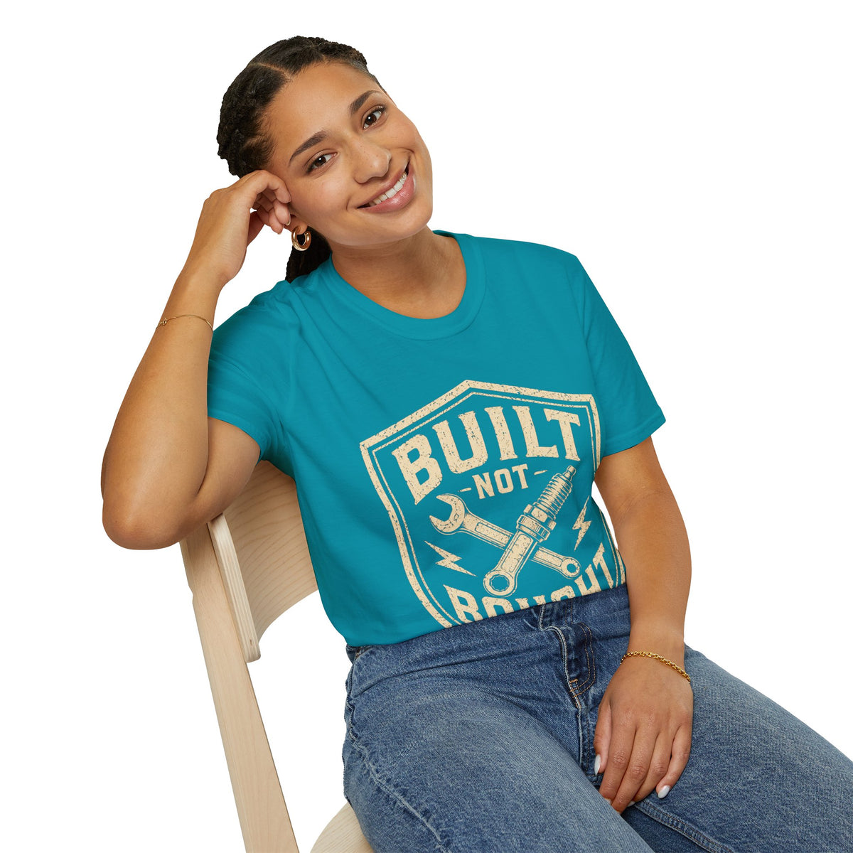 Built Not Bought T-Shirt — Vintage Mechanic Auto Repair Tee