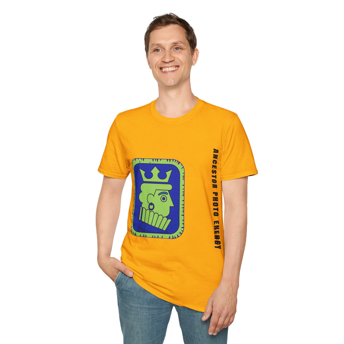 King Checkerboard Graphic T‑Shirt — Bold Green & Blue Chess King Design - Trending Now - September 2026