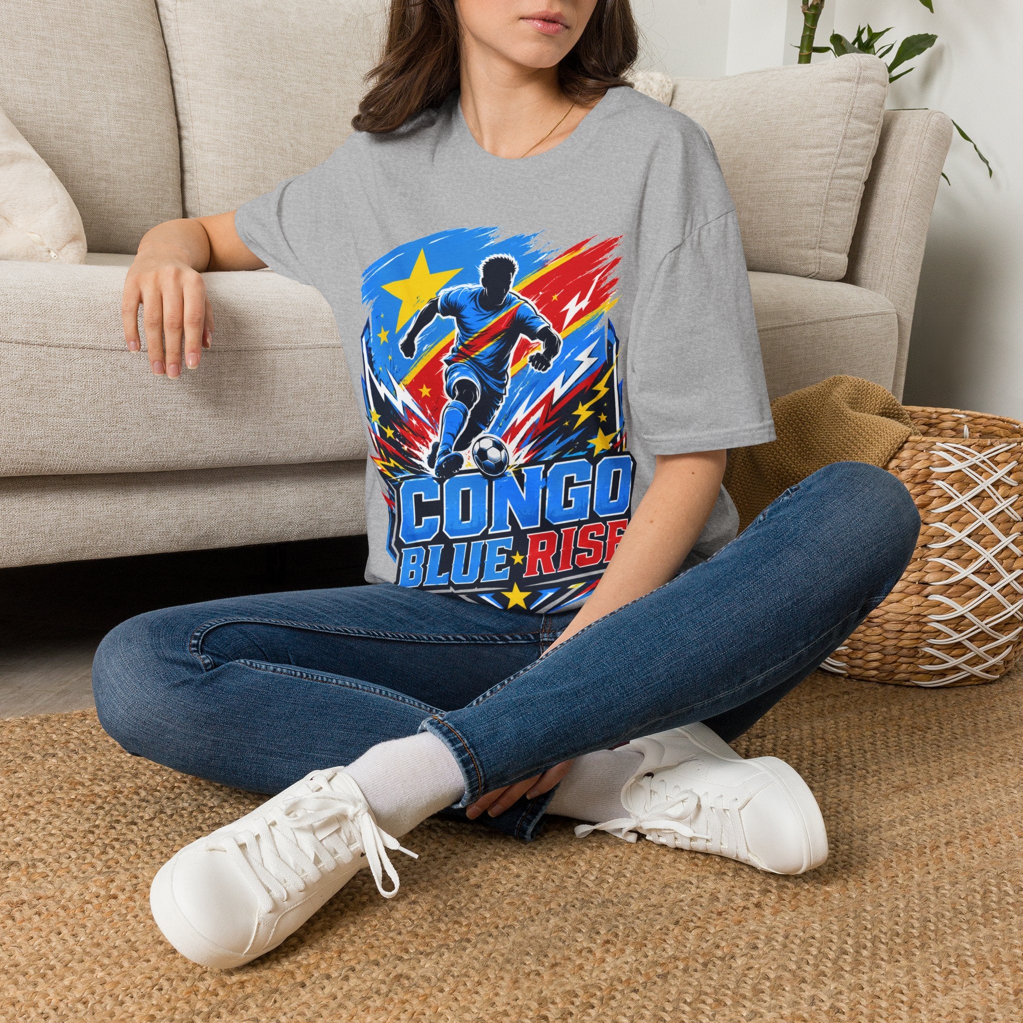 Congo Soccer T-Shirt — Congo Blue Rise Football Fan Tee