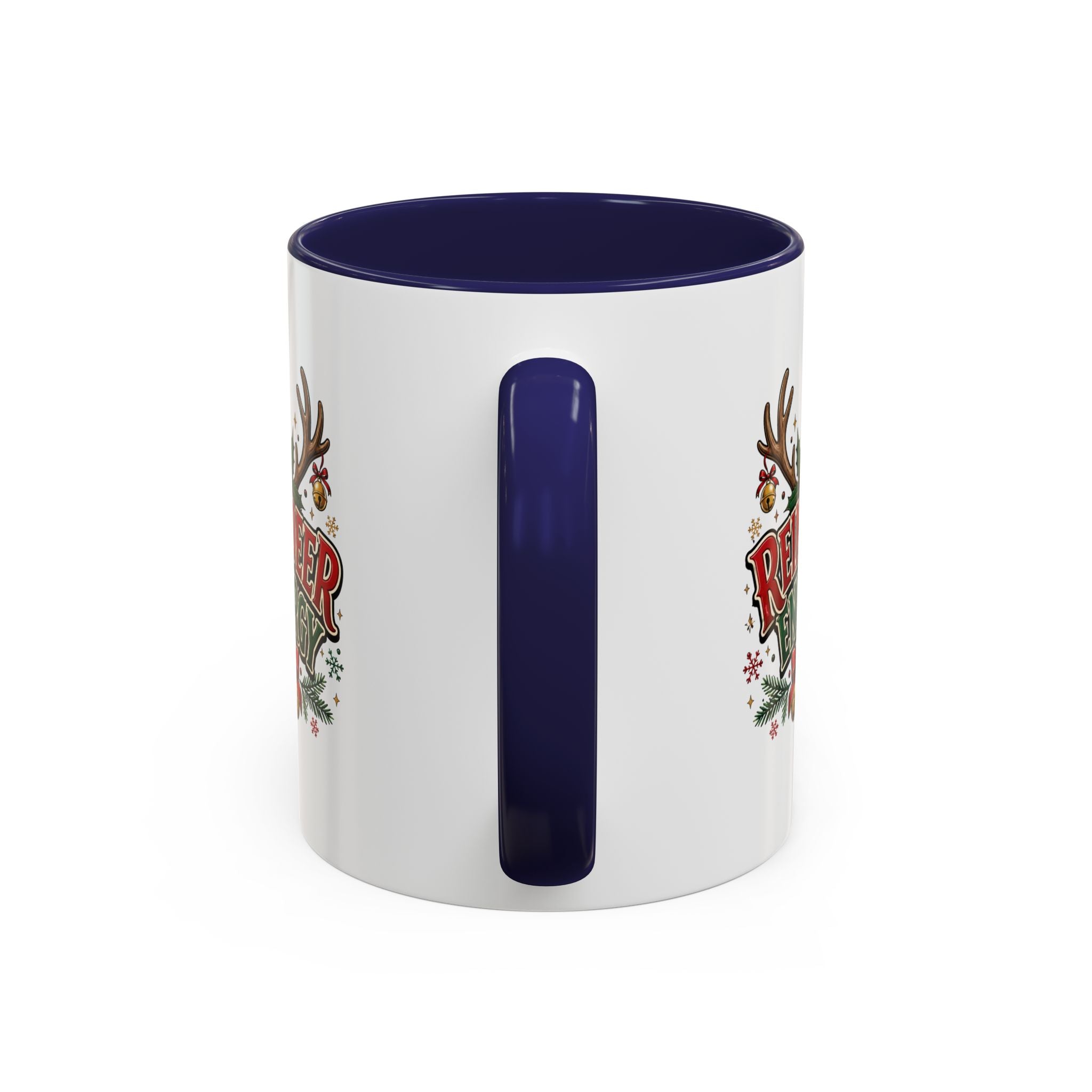 Reindeer Energy Coffee Mug – Holiday Christmas Antlers & Bells Accent Mug