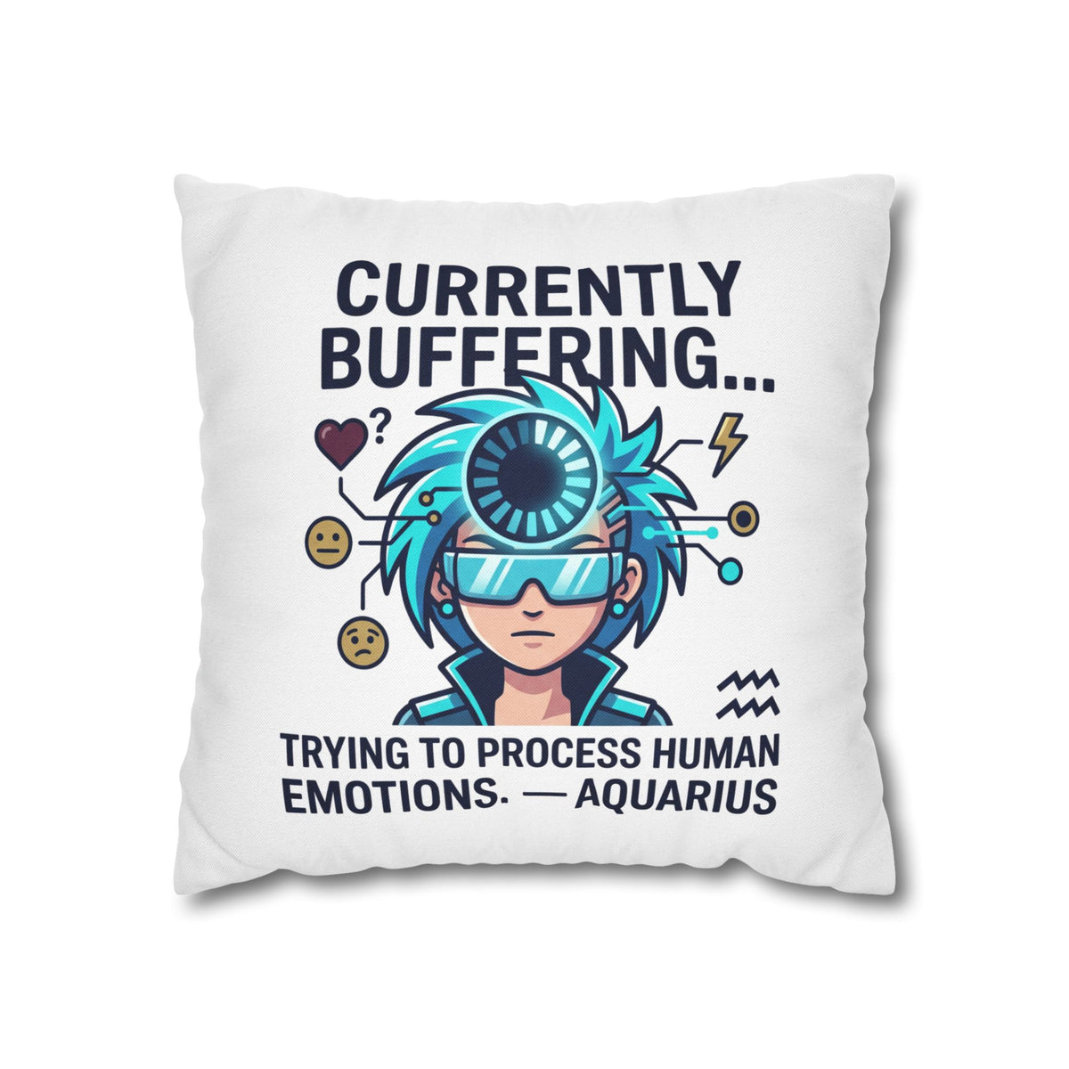 Aquarius Zodiac Spun Polyester Square Pillowcase