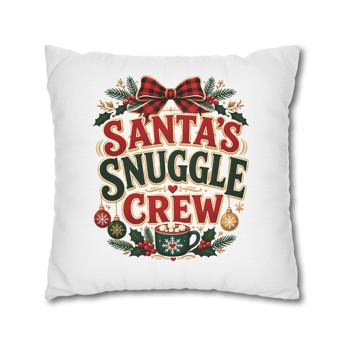 Christmas Santa’s Snuggle Crew Throw Pillow Pillowcase