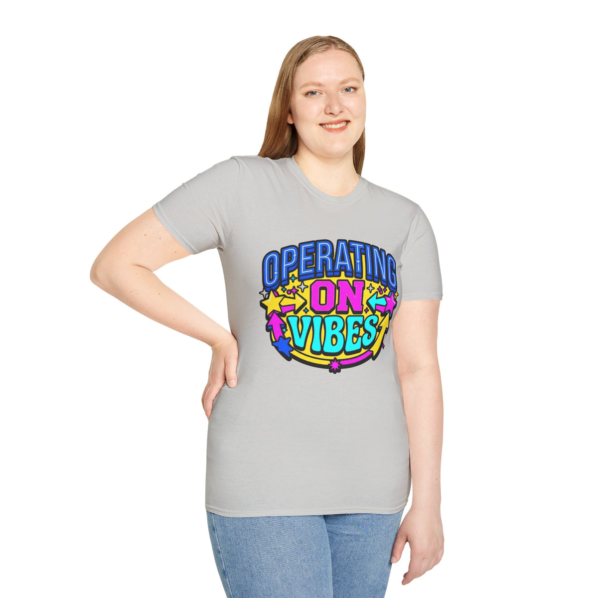 Operating On Good Vibes T-Shirt — Retro Rainbow Positive Energy Tee - Trending Now - August 2026