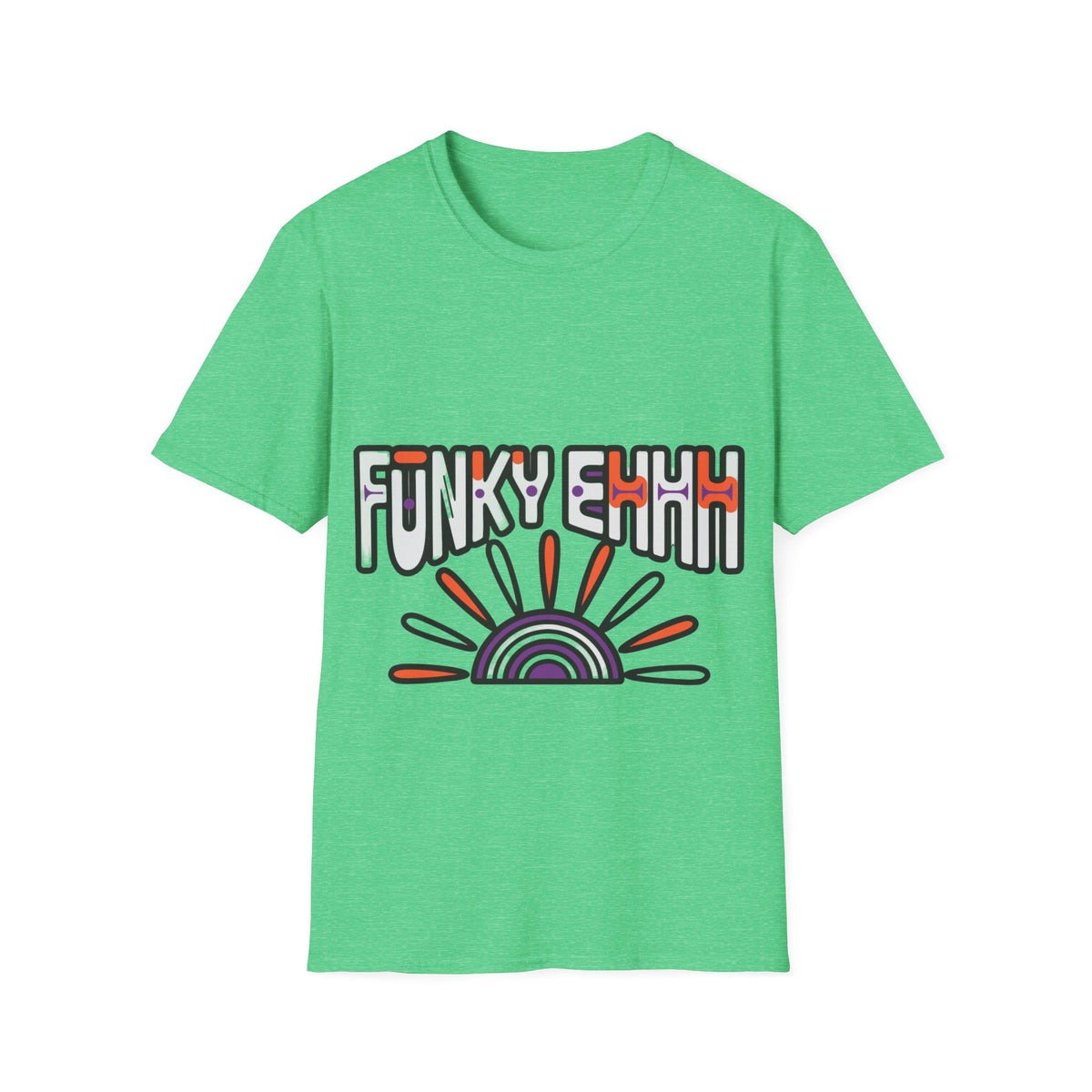 "Funky Ehhh" Retro Rainbow Tee | Groovy 70s Slogan T-Shirt - Trending Now - September 2026