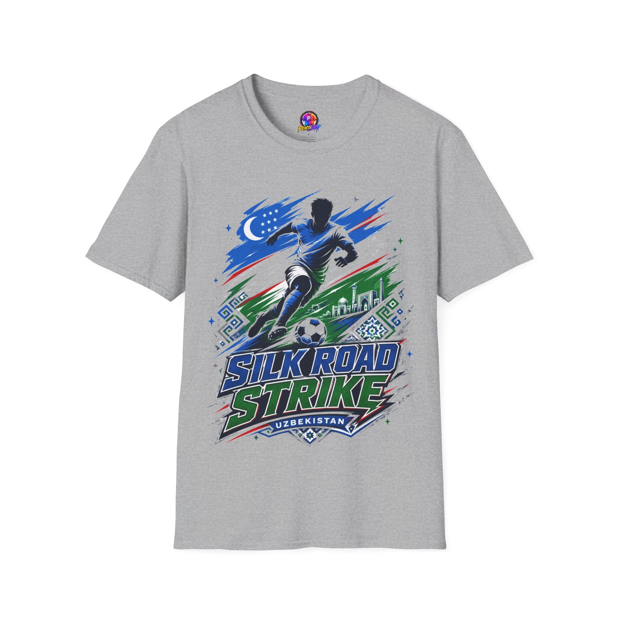 Silk Road Strike Soccer T-Shirt — Uzbekistan Football Graphic Tee