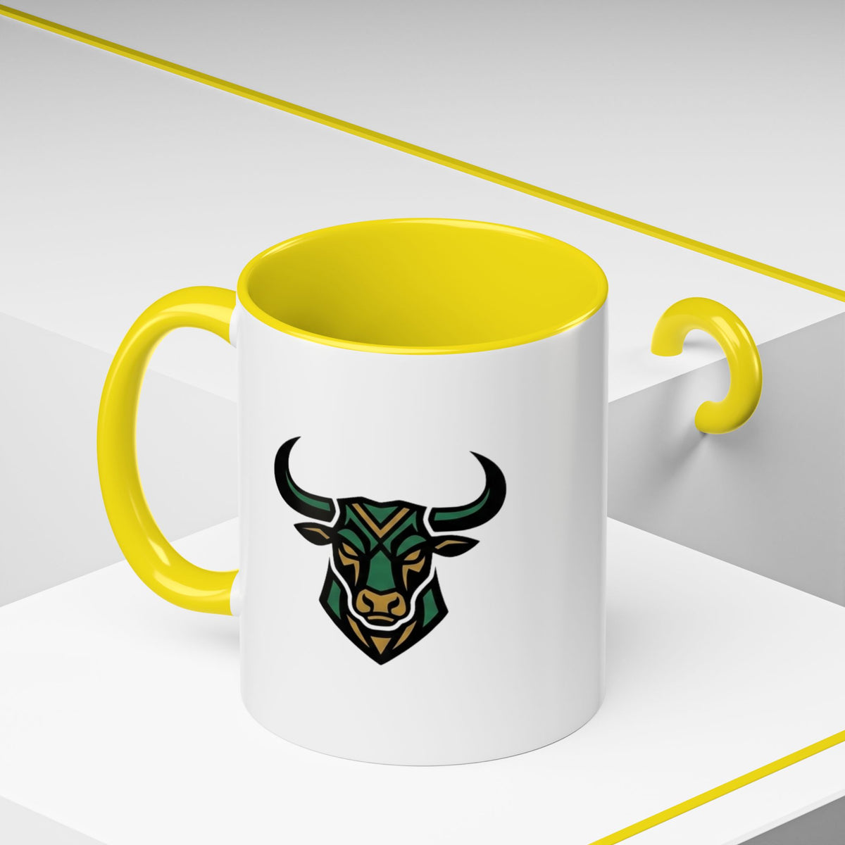 Taurus Geometric Bull Accent Coffee Mug –  Tribal Bull Head Ceramic Mug