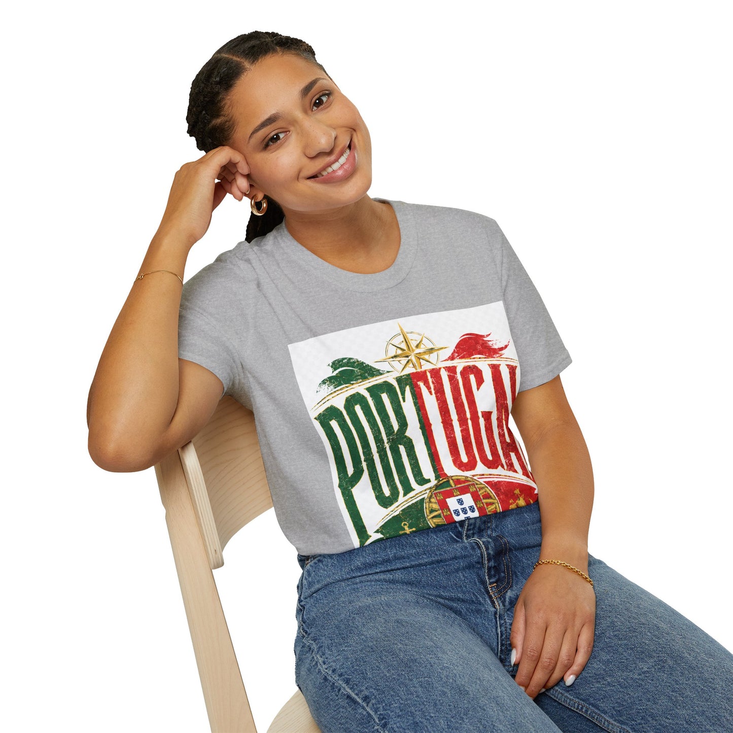 Portugal Vintage Compass T-Shirt — Retro Portuguese Flag Travel Tee