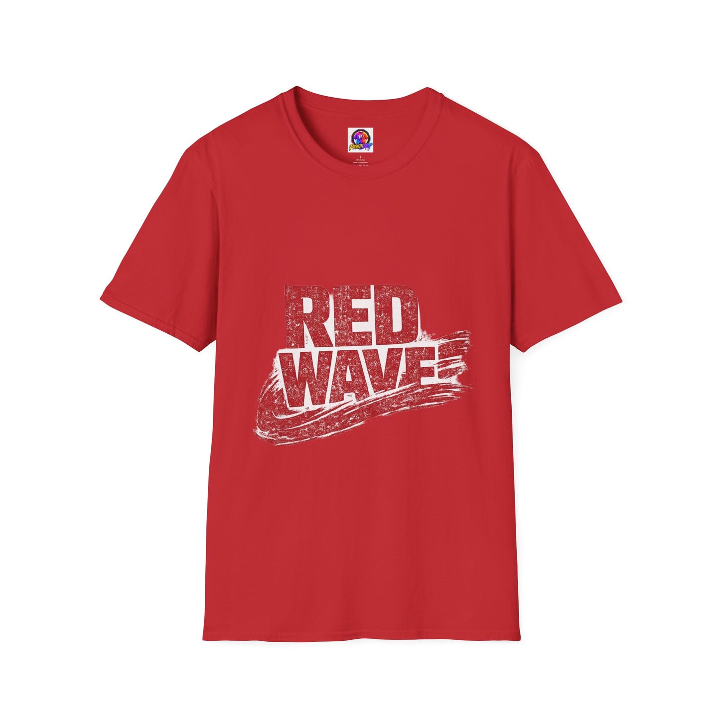 South Korea Red Wave Graphic T‑Shirt — Vintage Distressed Logo Tee