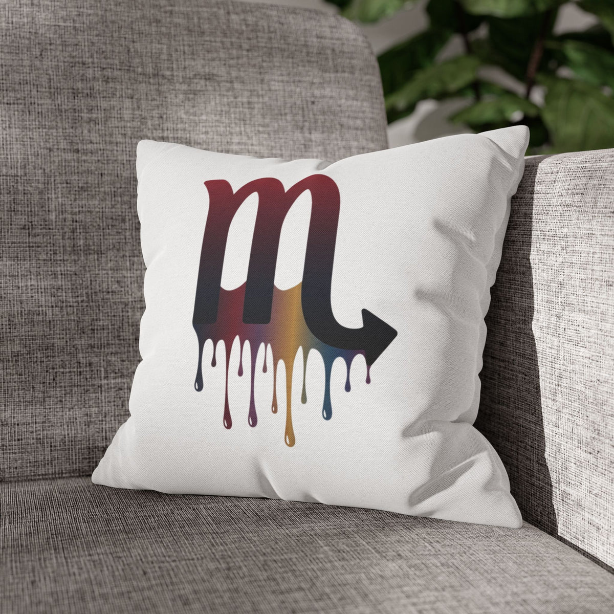 Dripping Scorpio Zodiac Pillowcase — Astrology Sign Decorative Throw Pillow
