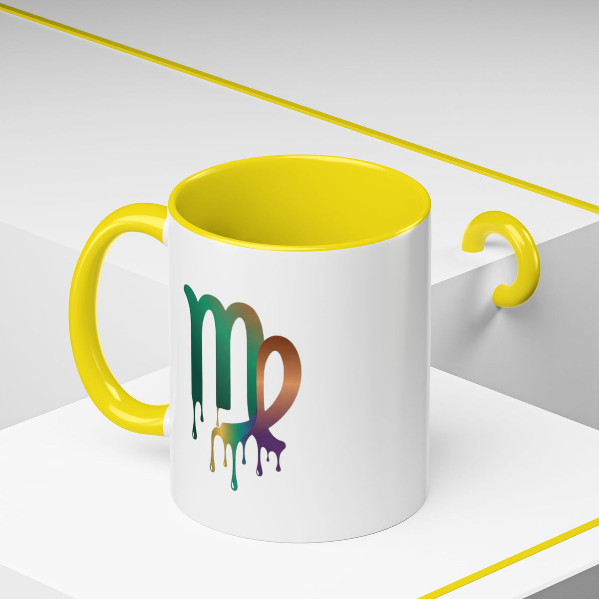 Virgo Zodiac Virgo Drip Accent Coffee Mug — Colorful Zodiac Astrology Gift