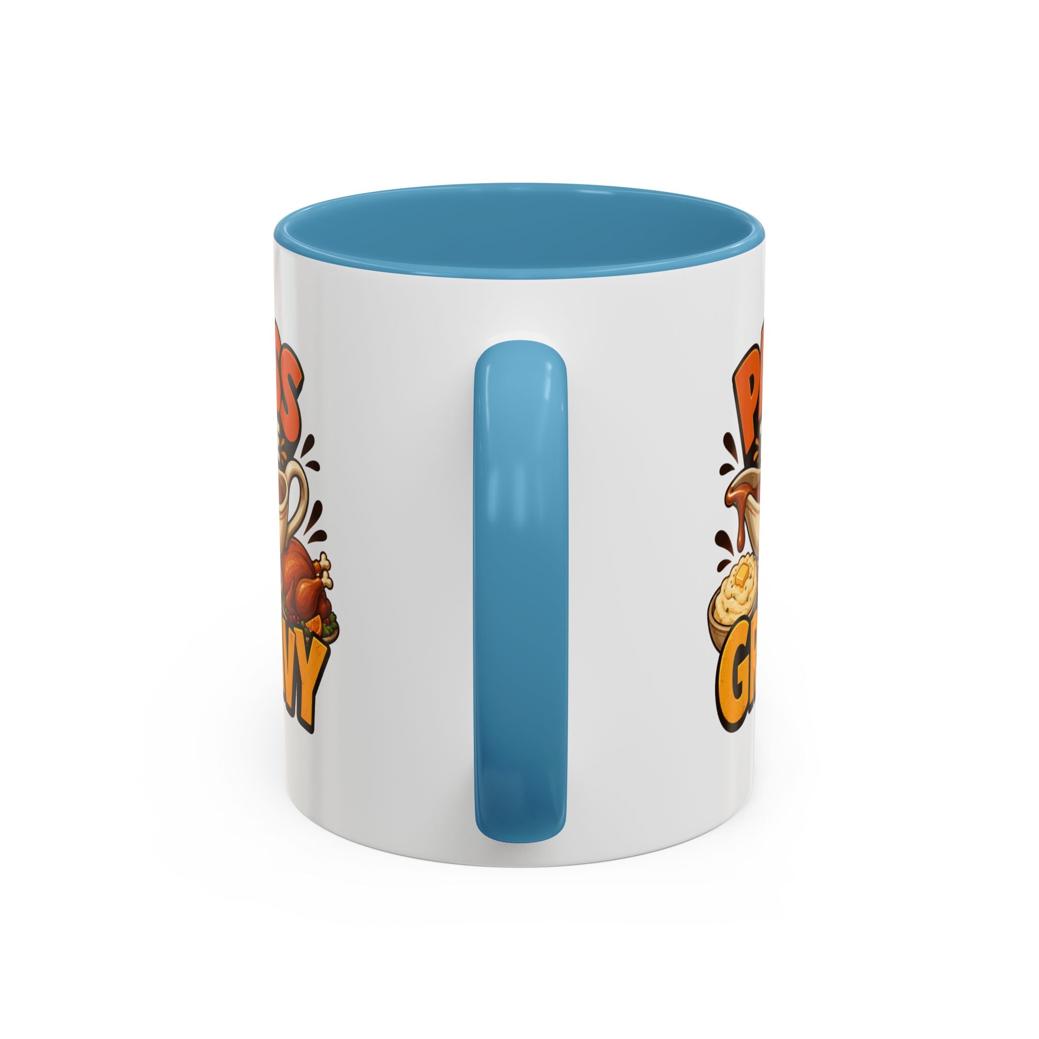 Thanksgiving Mug Pass the Gravy Coffee Mug — Thanksgiving Turkey & Gravy Bowl Accent Mug