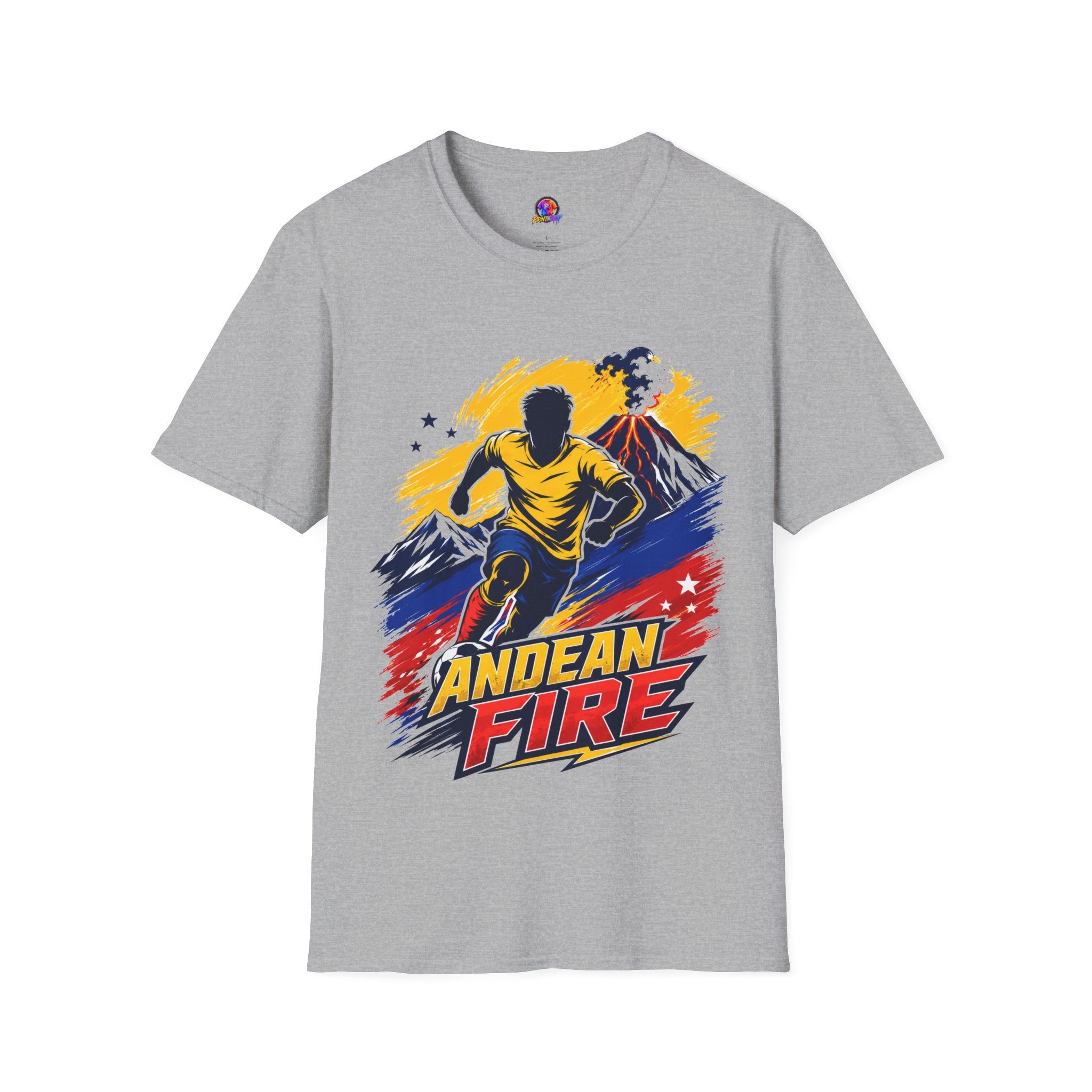 Ecuador Andean Fire Running T‑Shirt — Volcano Trail Runner Graphic Tee