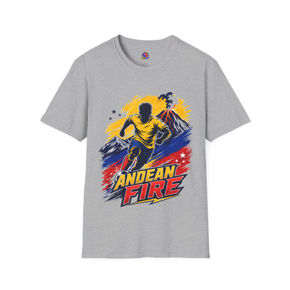 Ecuador Andean Fire Running T‑Shirt — Volcano Trail Runner Graphic Tee