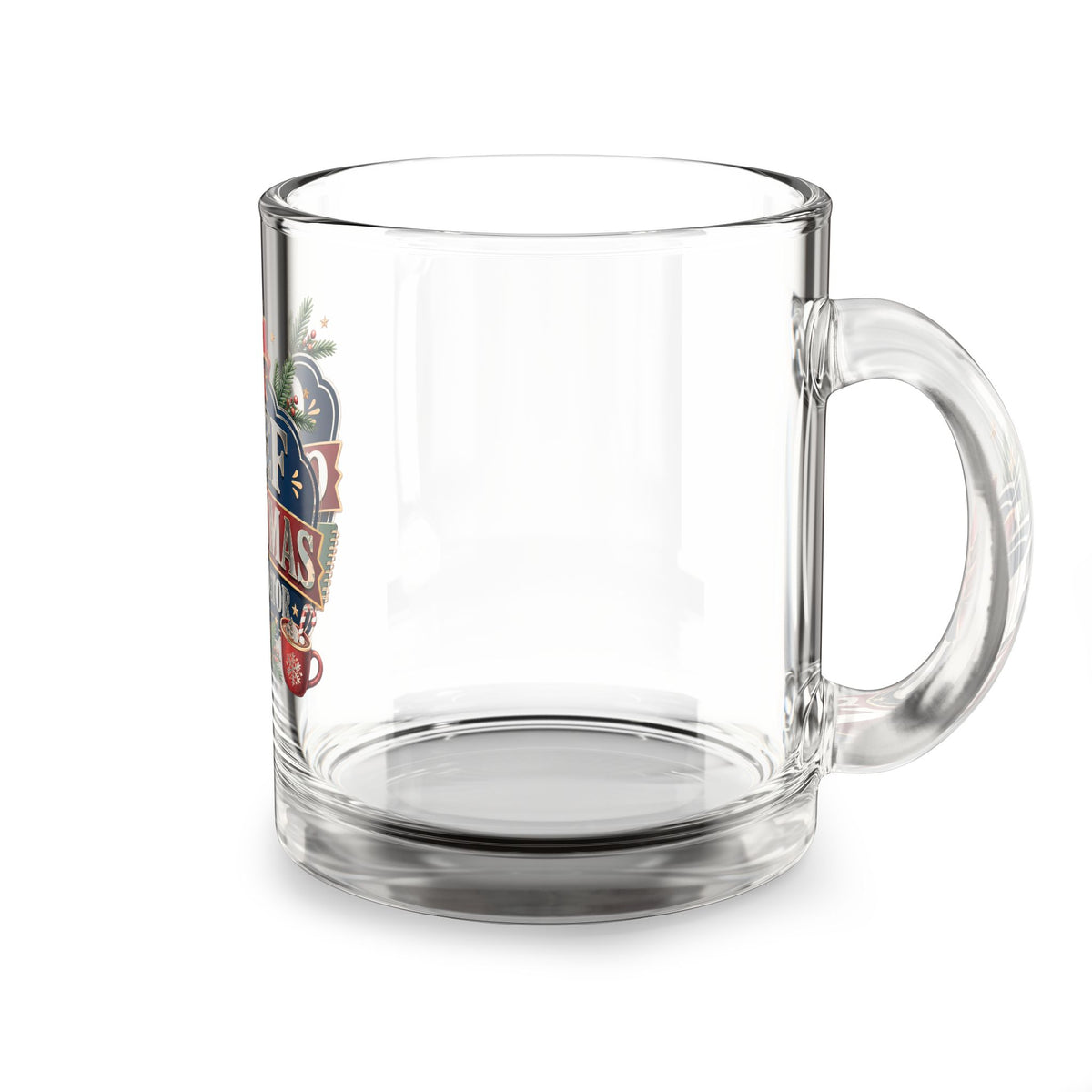 Modern Day Christmas Glass Mug  10oz Glass Mug — "Chief Christmas Coordinator" Festive 10oz Holiday Coffee Cup