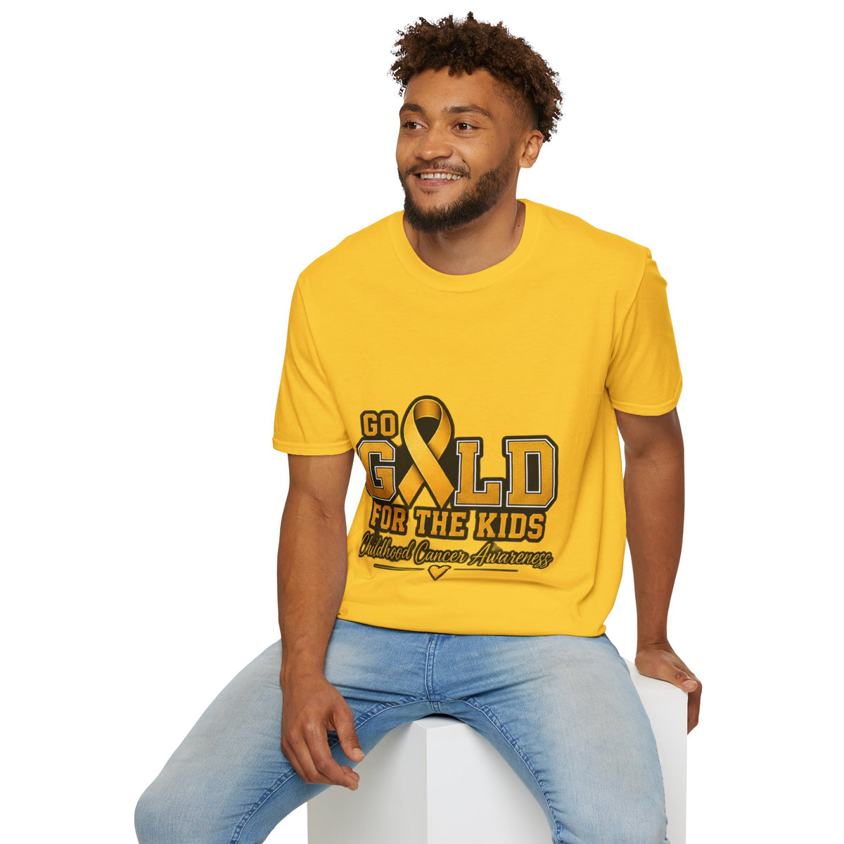 Go Gold For The Kids T-Shirt — Childhood Cancer Awareness Ribbon Tee