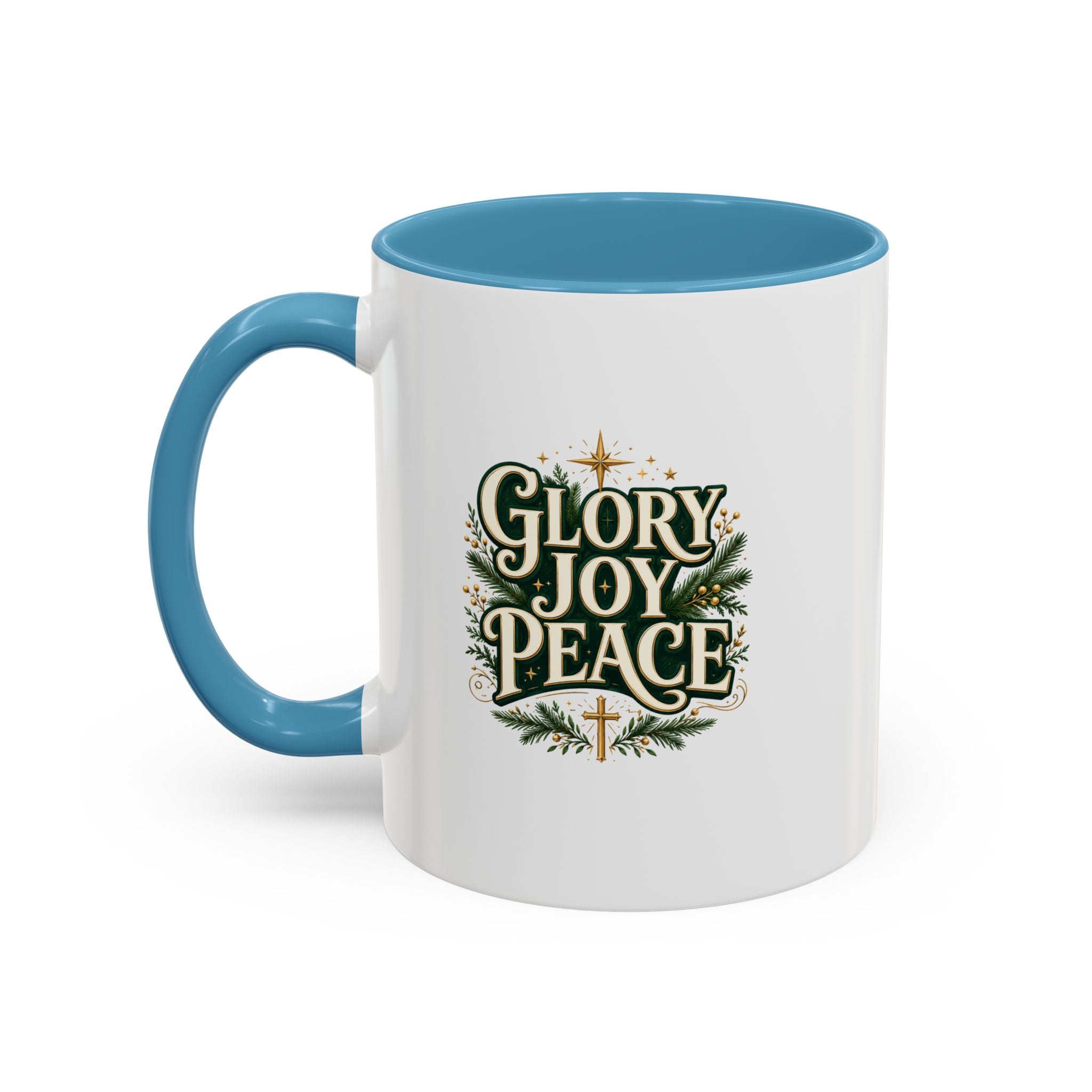 Glory Joy Peace Christmas Coffee Mug - Holiday Scripture Accent Mug