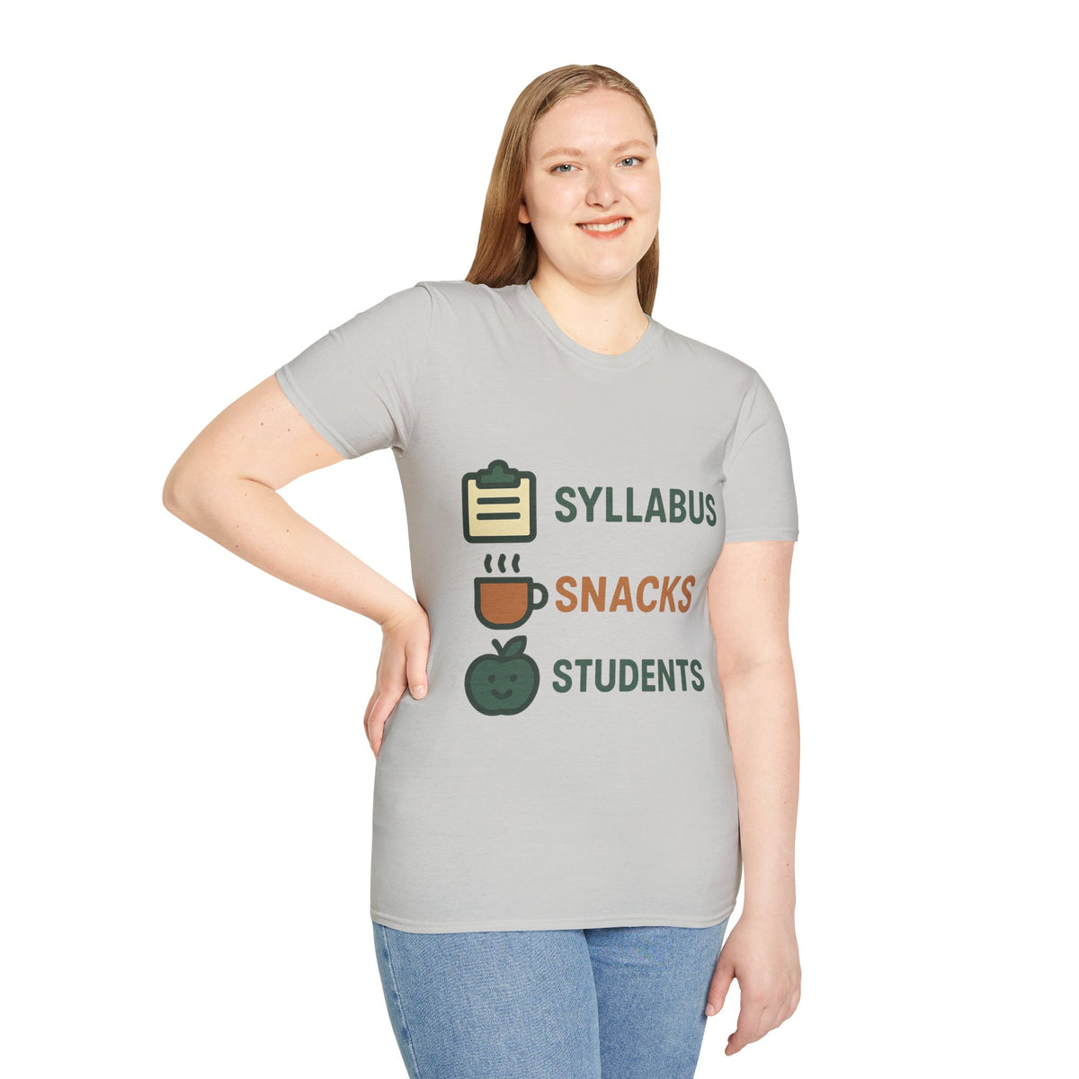 Syllabus Snacks Students Graphic Tee — Funny Teacher & Student Back-to-School T-Shirt - Trending Now - August 2026