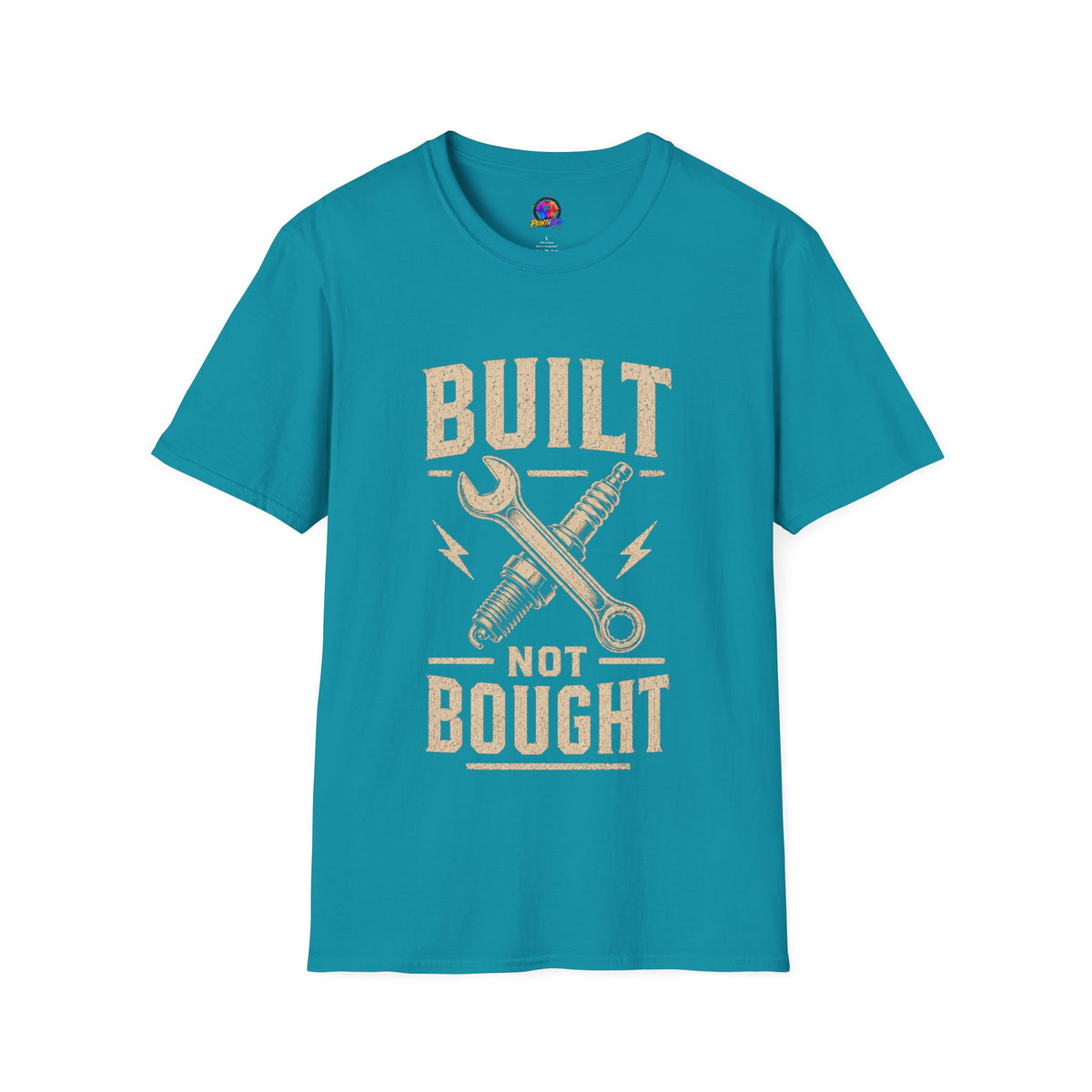 Built Not Bought T-Shirt — Vintage Mechanic DIY Garage Tee