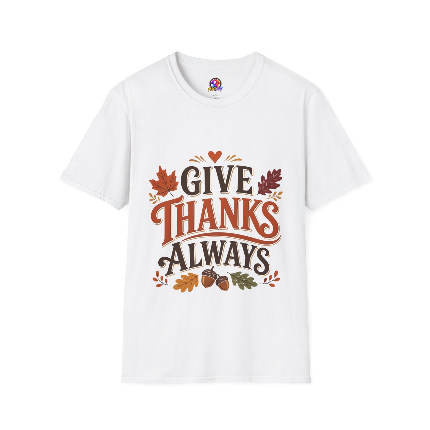 Give Thanks Always Tee — Thanksgiving Fall Leaves Gratitude T-Shirt
