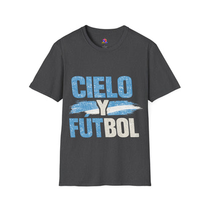 Argentina Cielo Fútbol T-Shirt — Vintage Sky Blue Soccer Tee