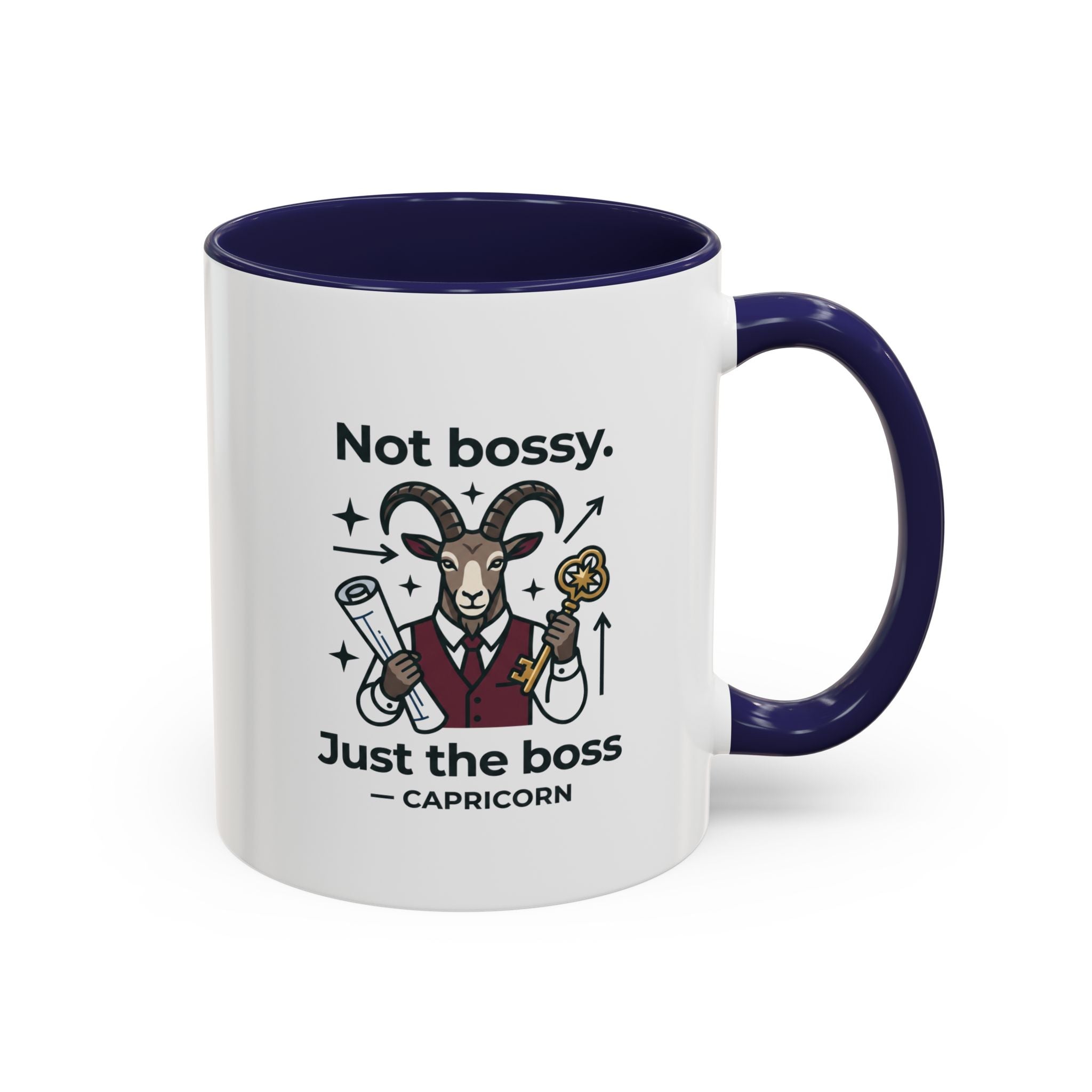 Capricorn Coffee Mug — "Not Bossy, Just the Boss" Zodiac Accent Mug (11/15oz)