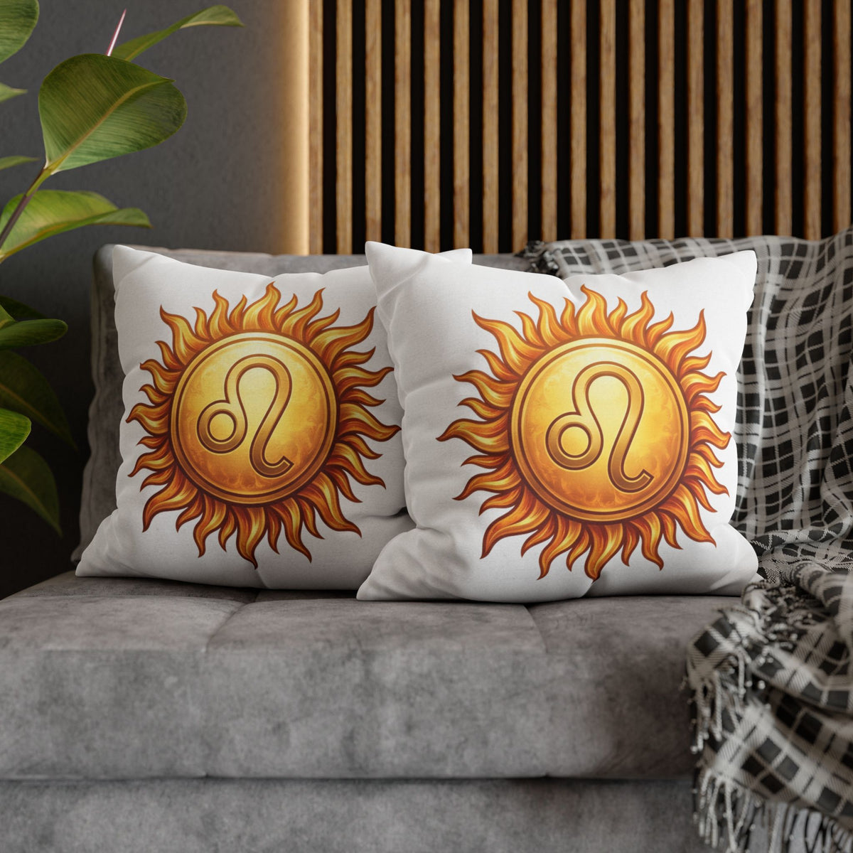 Leo Sun Zodiac Decorative Pillow Spun Square Pillowcase