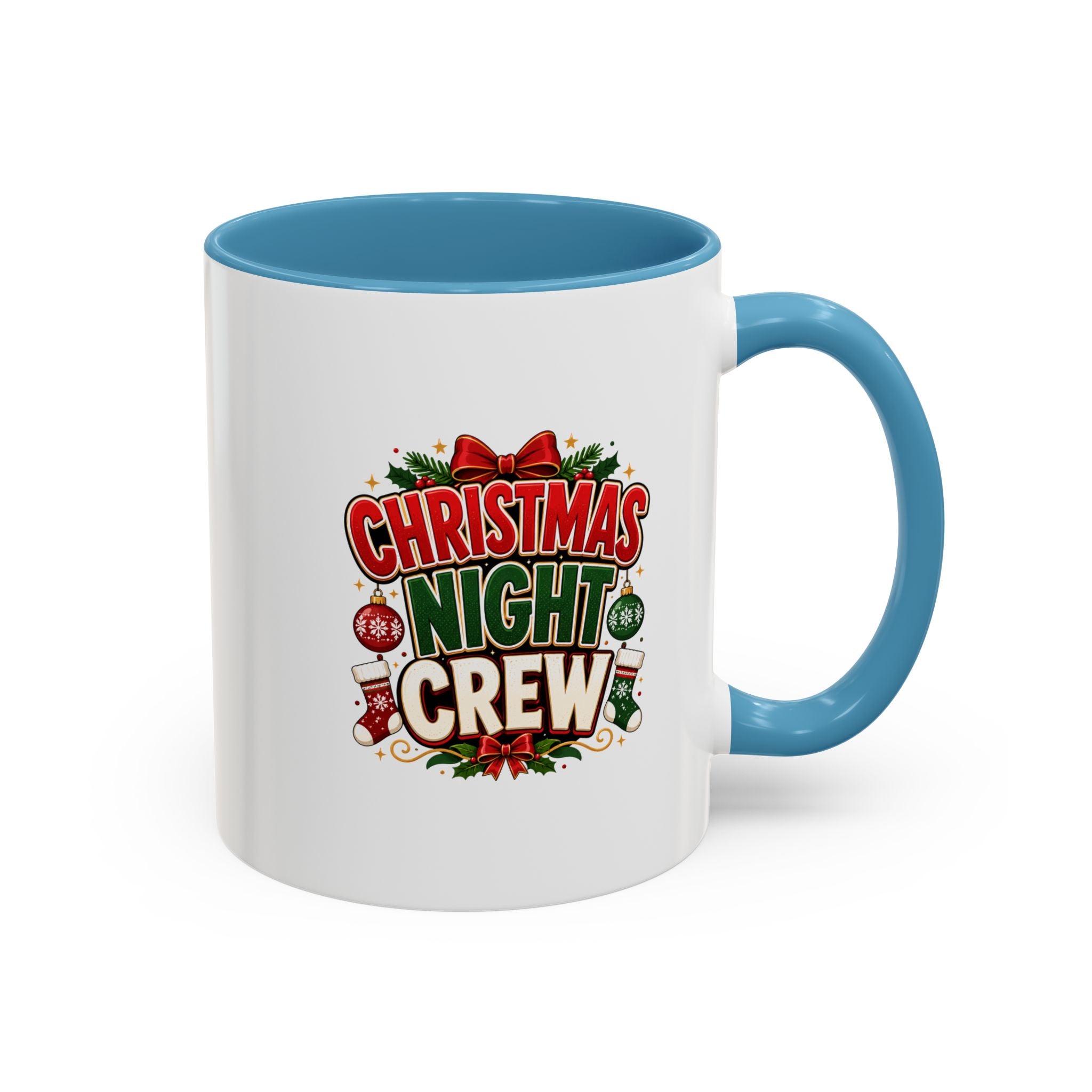 Christmas Night Crew Accent Coffee Mug – Festive Holiday Coffee Cup
