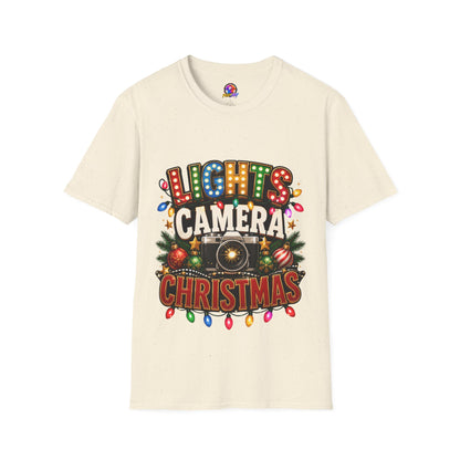Lights Camera Christmas T-Shirt — Retro Marquee Holiday Tee