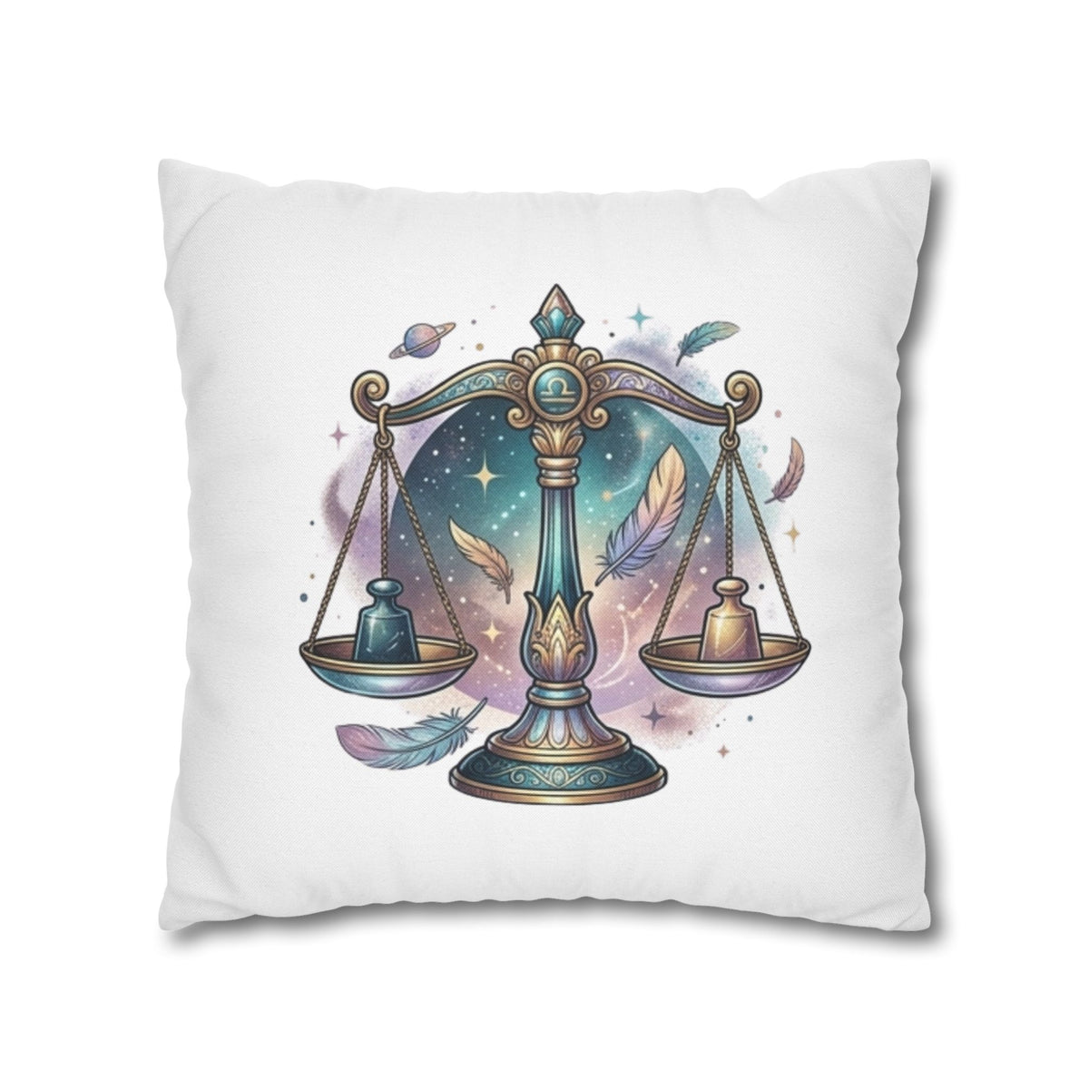 Libra Zodiac Pillowcase — Celestial Scales Decorative Throw Pillow
