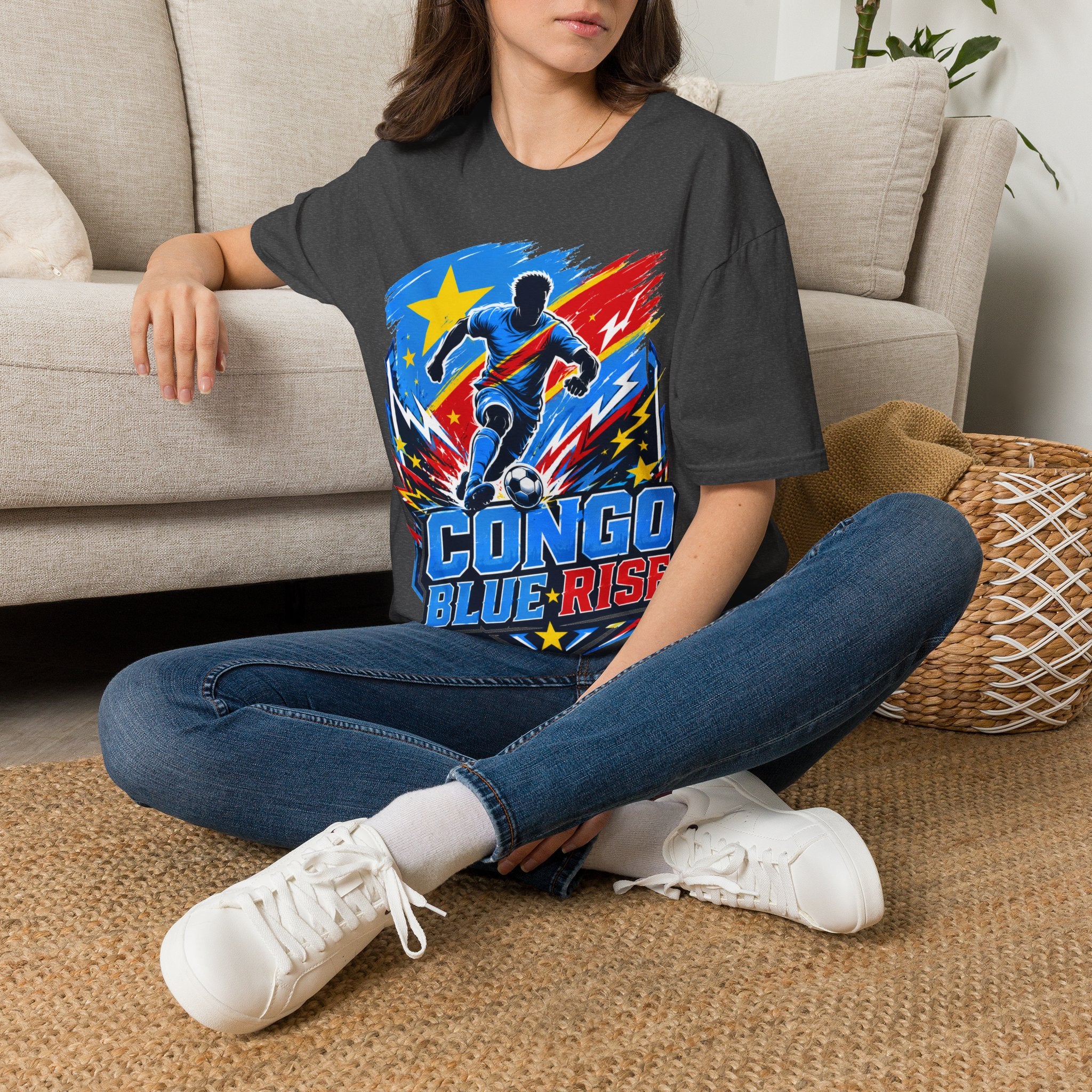 Congo Soccer T-Shirt — Congo Blue Rise Football Fan Tee