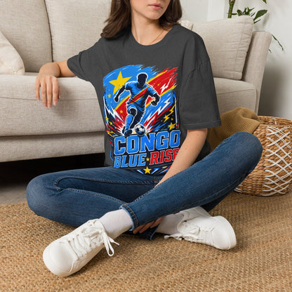 Congo Soccer T-Shirt — Congo Blue Rise Football Fan Tee