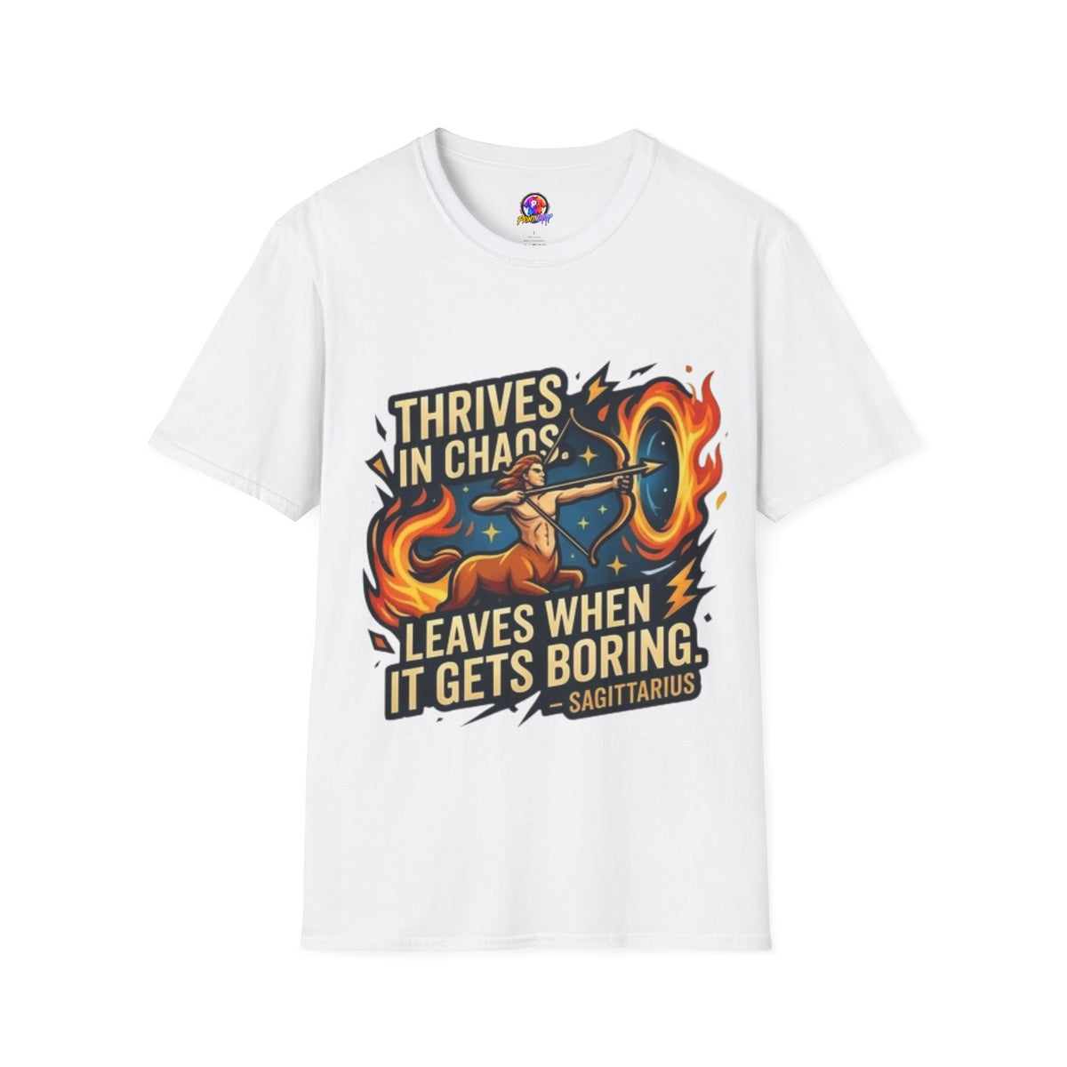 Sagittarius Archer T‑Shirt — "Thrives in Chaos" Zodiac Fire Sign Tee