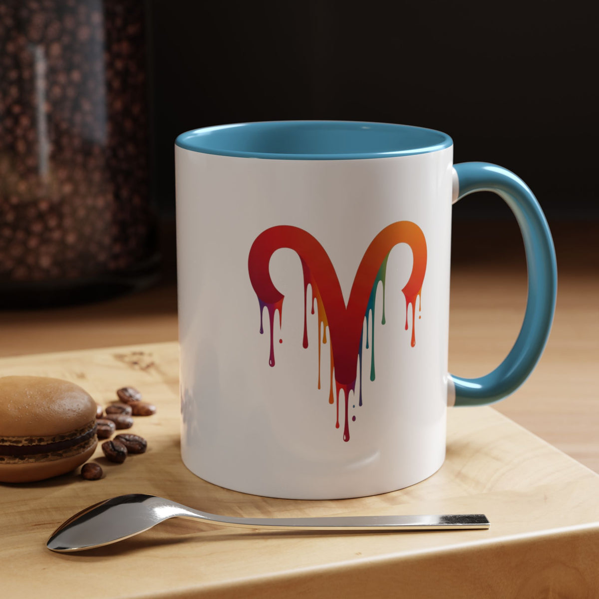 Aries Zodiac Rainbow Drip Aries Coffee Mug — Zodiac Astrology Accent Mug
