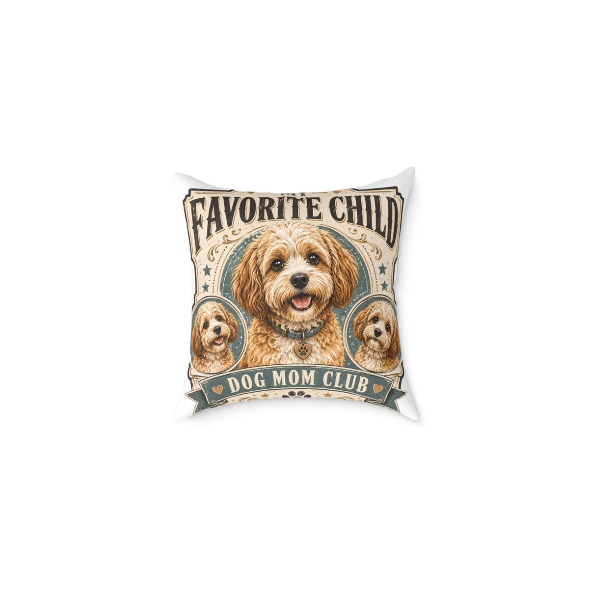Favorite Child Dog Mom Club Pillow  Milo Bailey Dog Dad Mom — Cute Dog Mom Decorative Throw Pillow