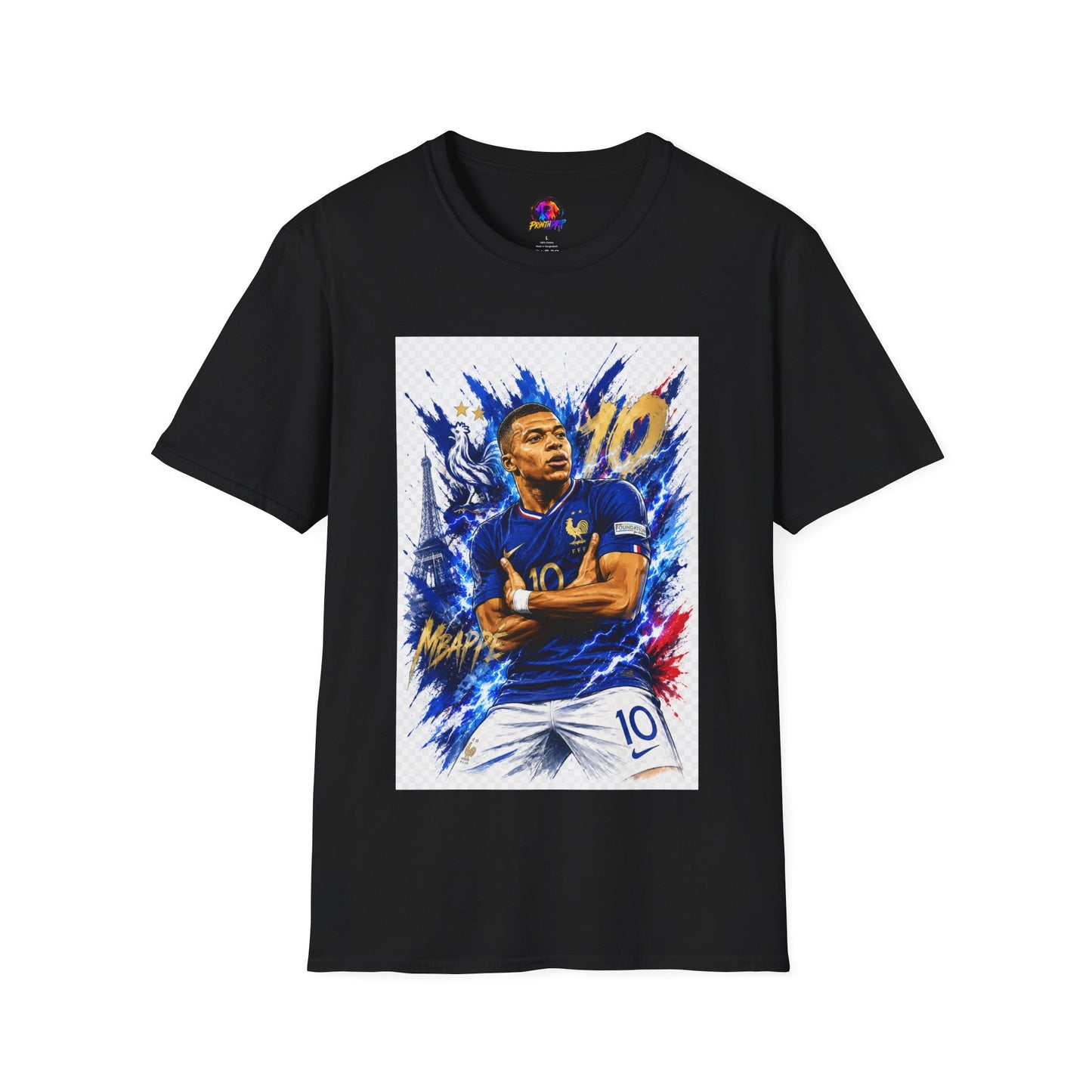 France Mbappé Soccer T-Shirt — #10 Blue Action Portrait Tee