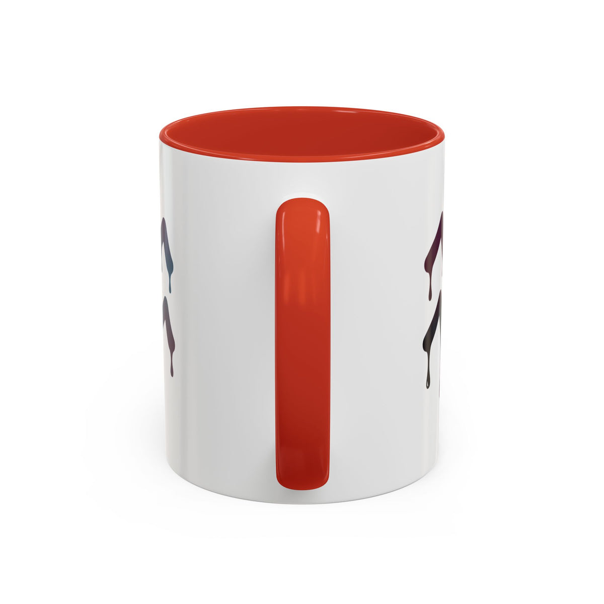 Aquarius Zodiac Dripping Rainbow Chevron Accent Coffee Mug —  Color-Accent Ceramic Mug